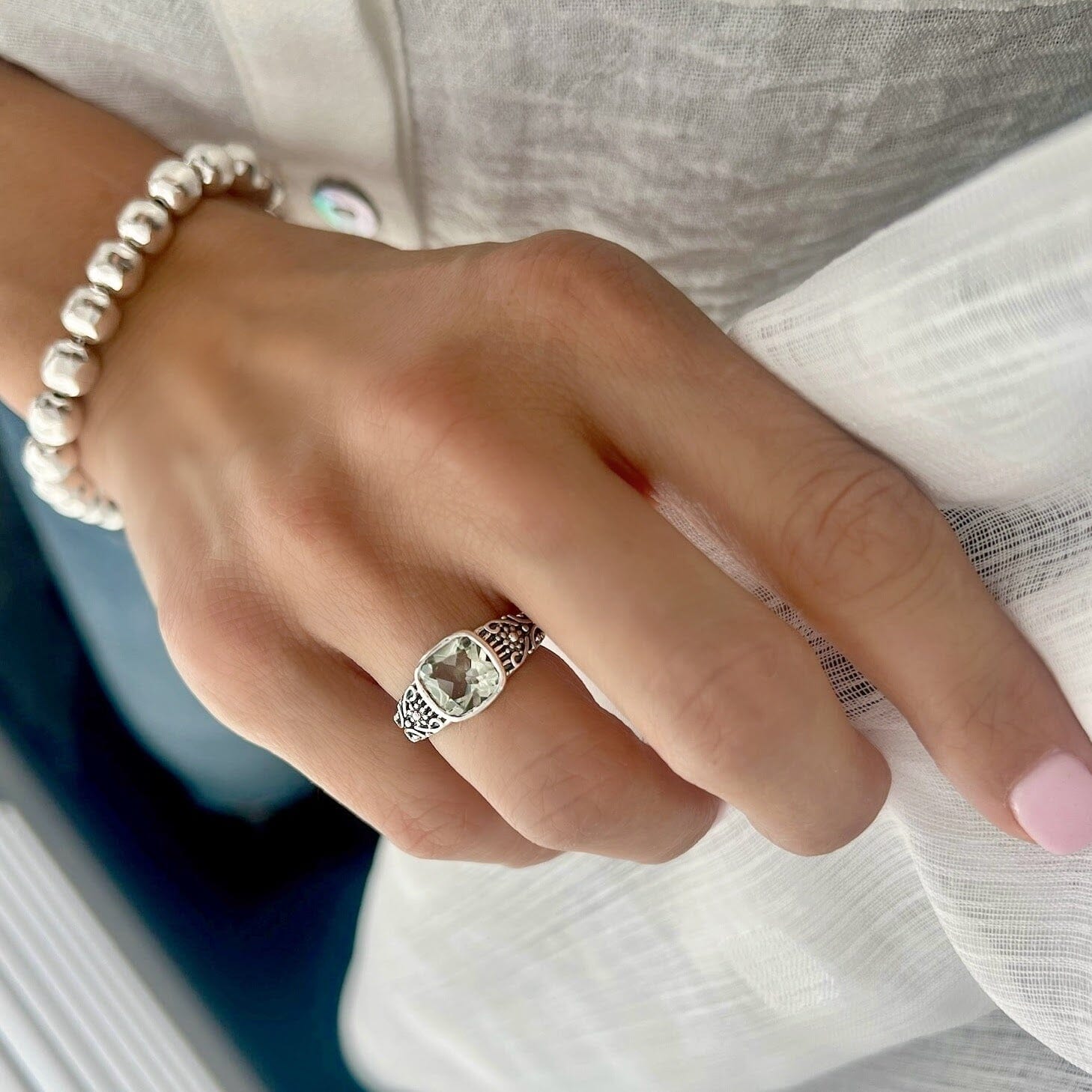Freshly Minted Ring paired with Influencer Bracelet