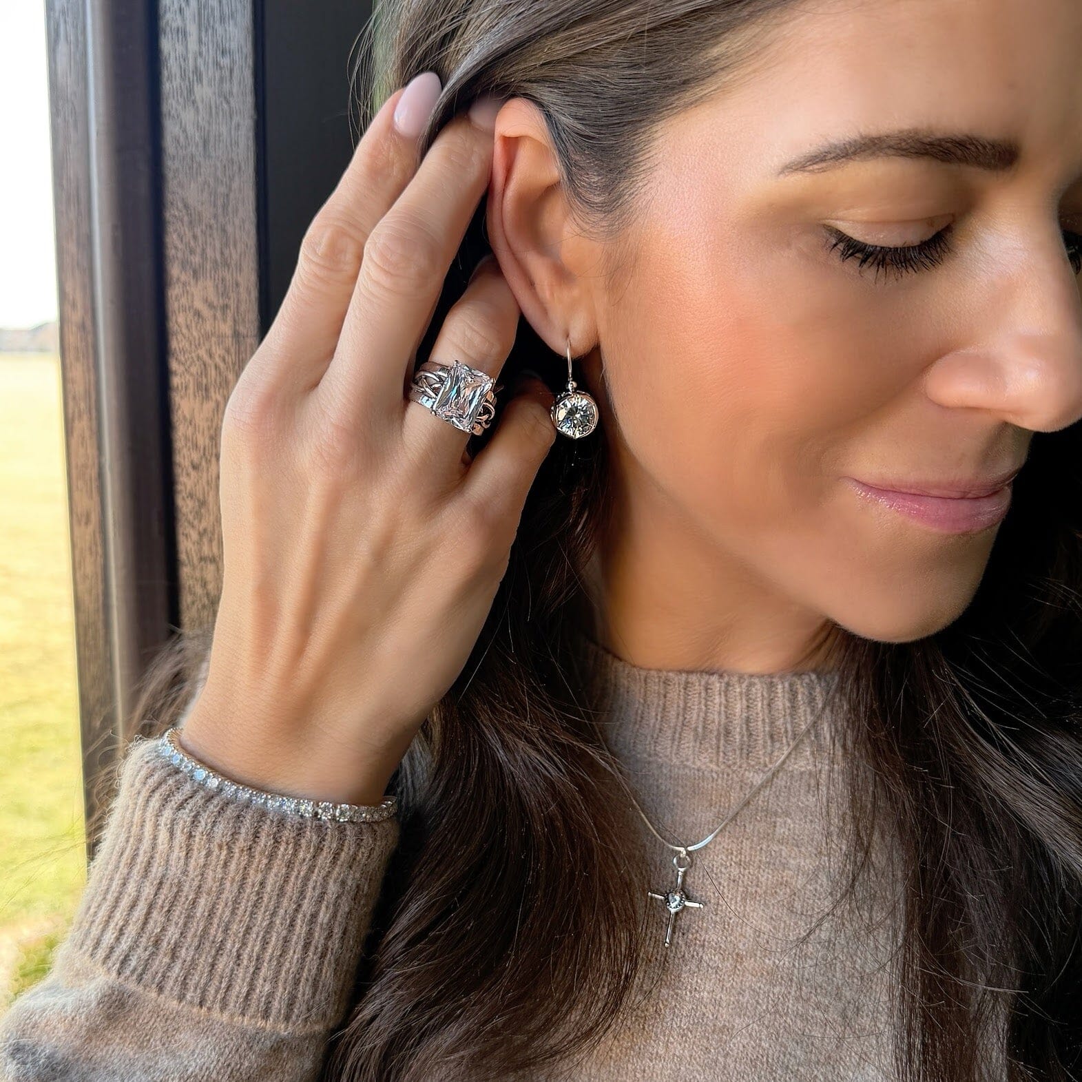 Front Row Fancy Ring paired with .925 sterling silver jewelry