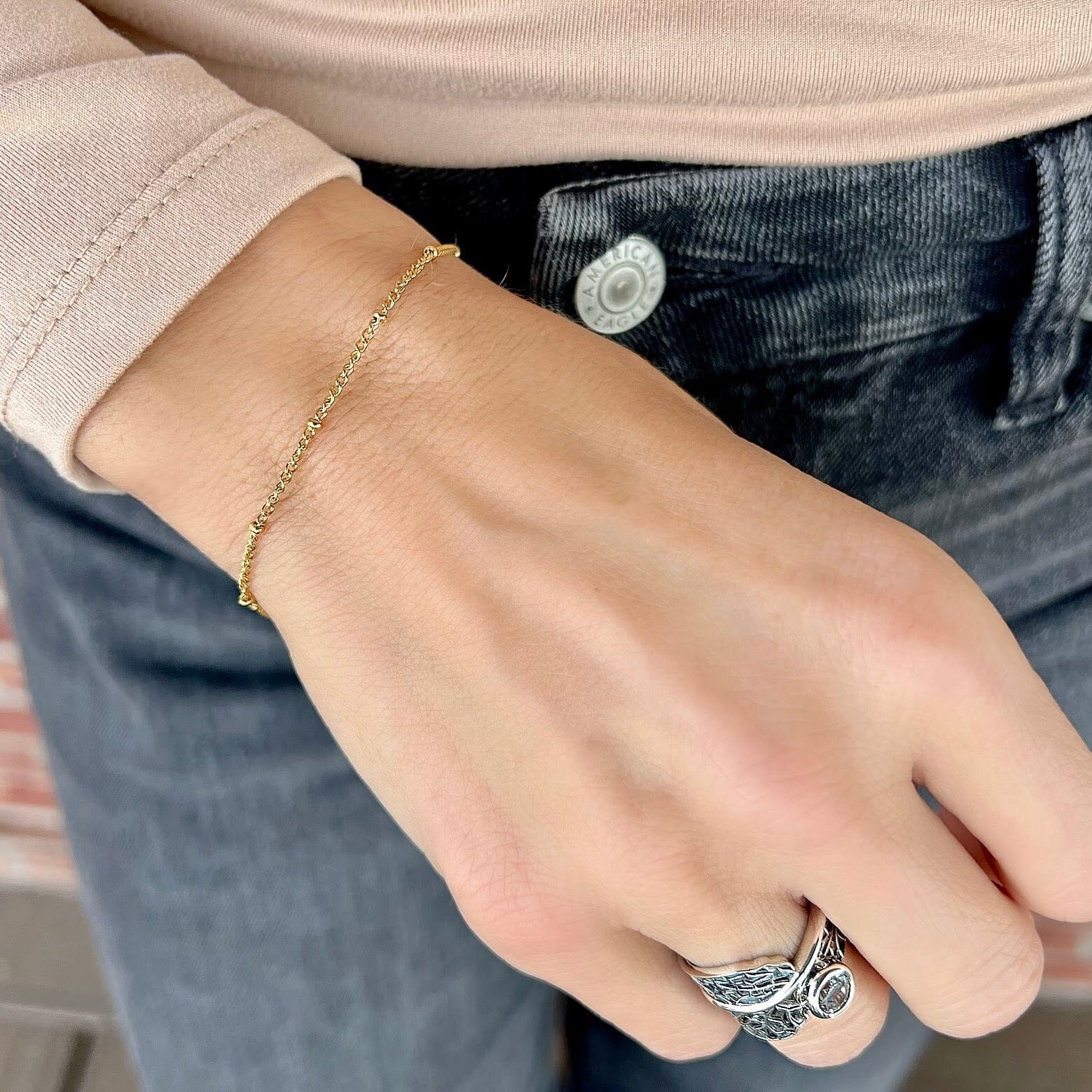 18k gold plated minimalist style bracelet