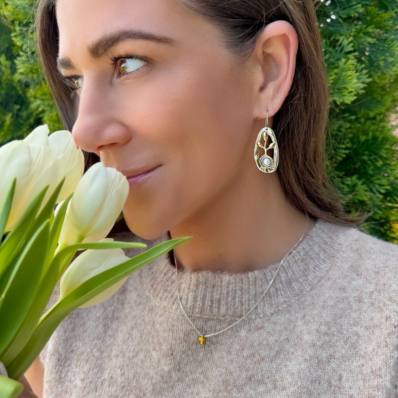 two-toned Golden Grove Earrings