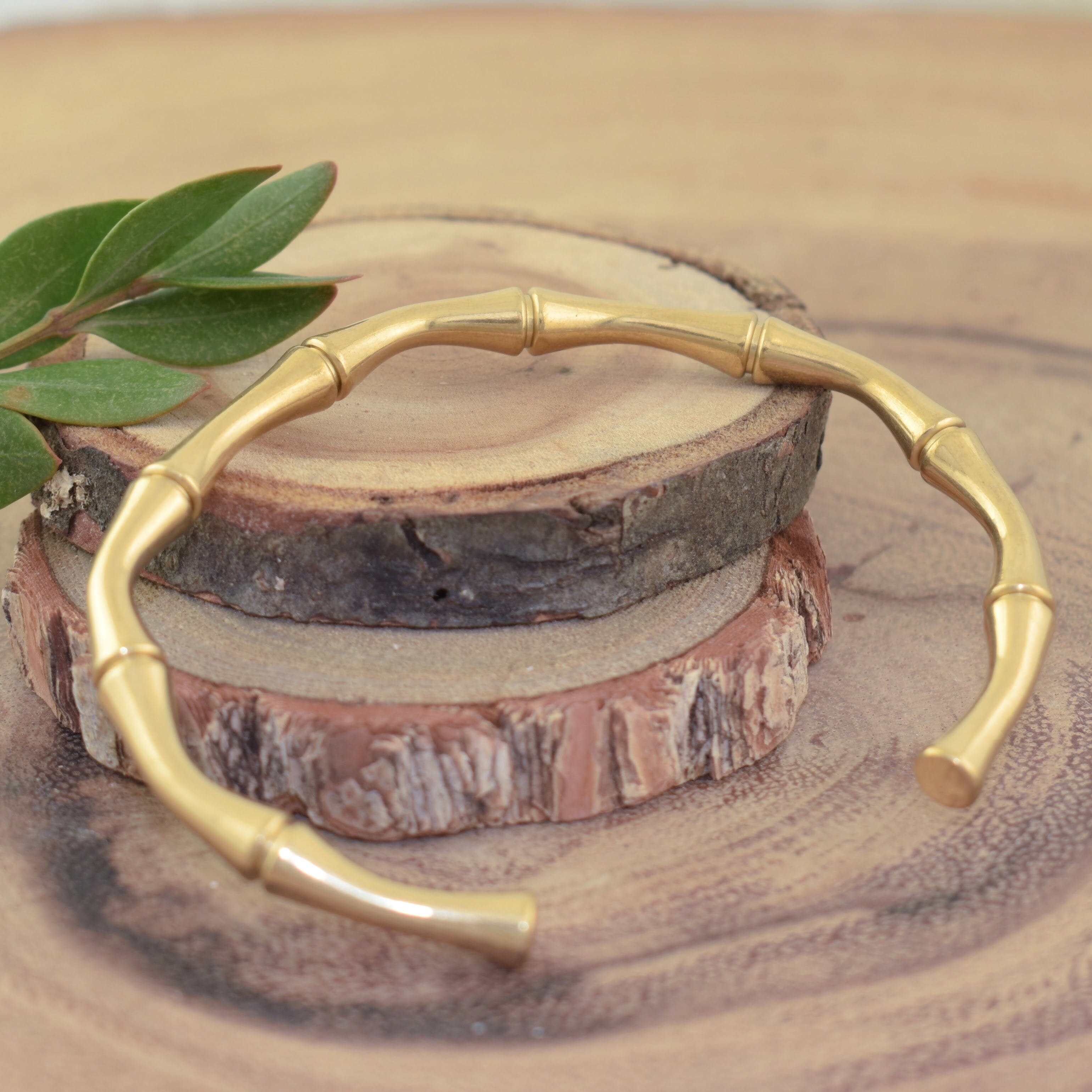 Gold Plated bamboo designed cuff