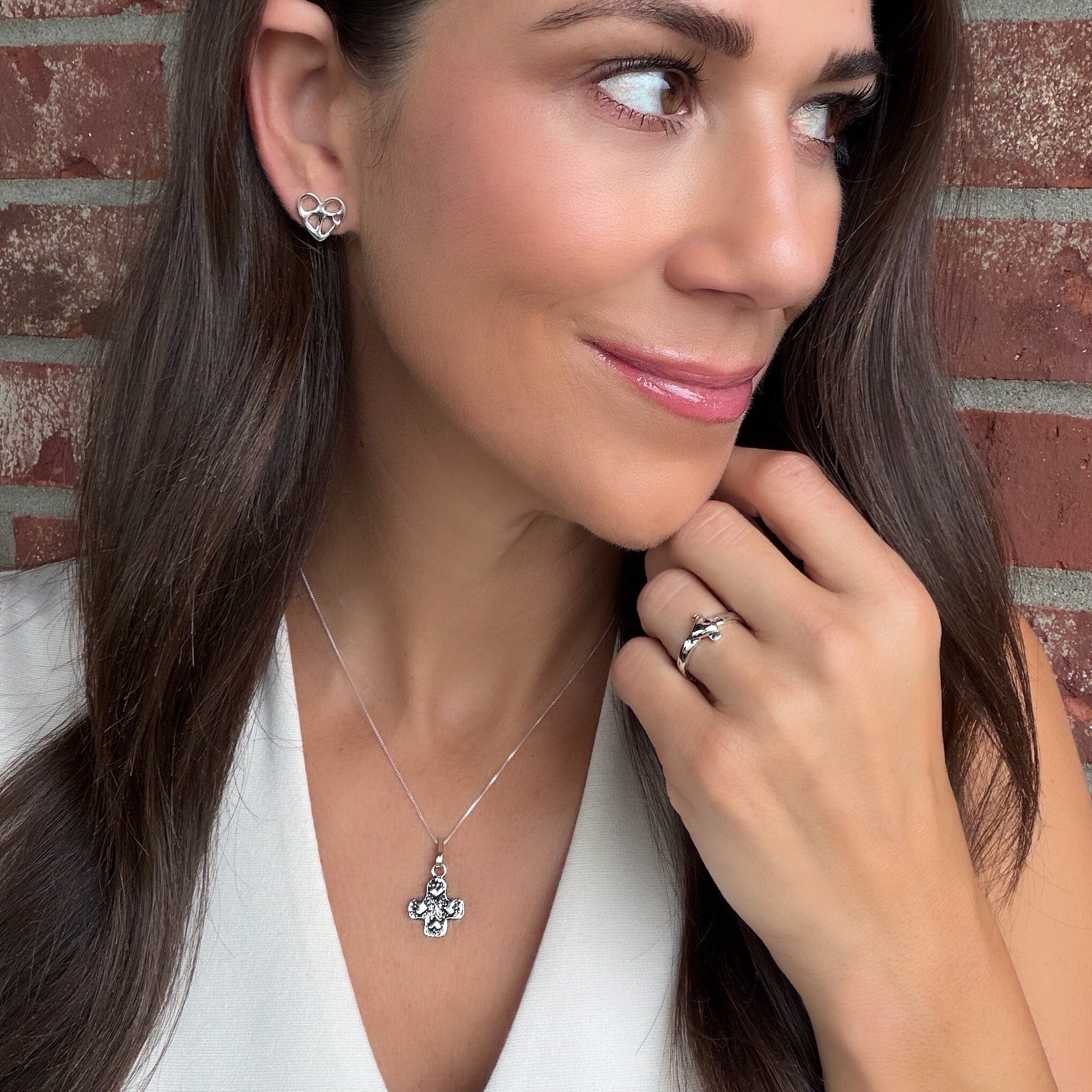 sterling silver heart and cross jewelry