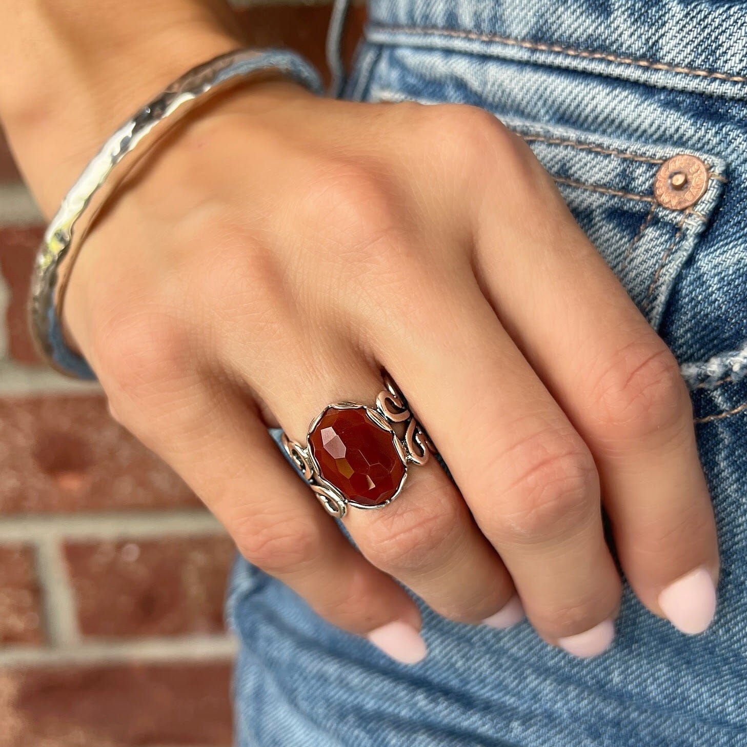 Heatwave Ring paired with Essentials Bangle