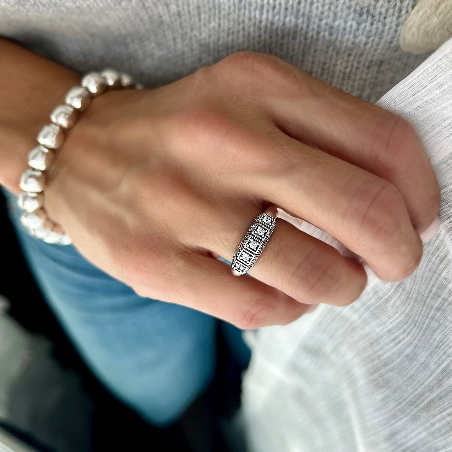 sterling silver oxidized ring