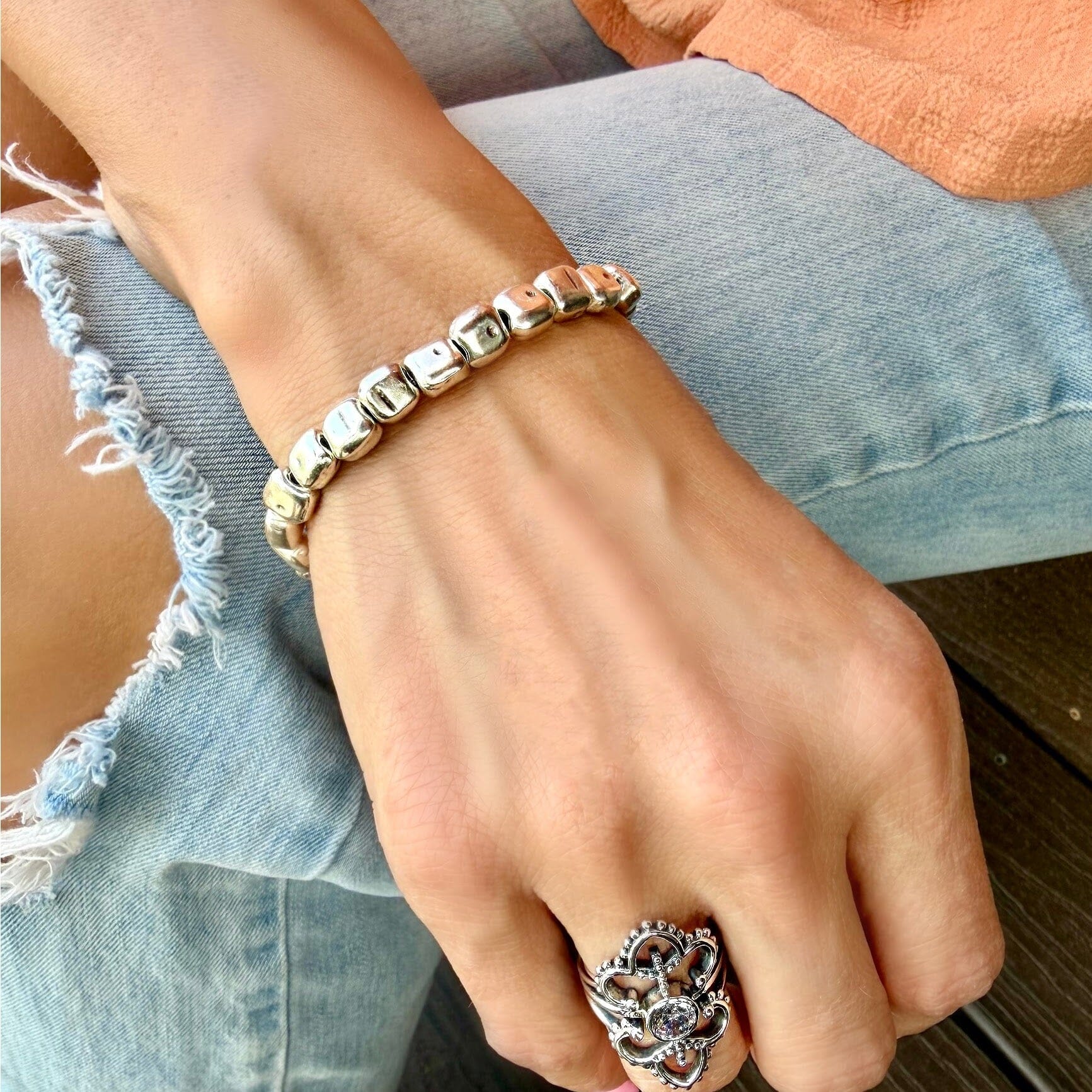 sterling silver plated zamak bracelet