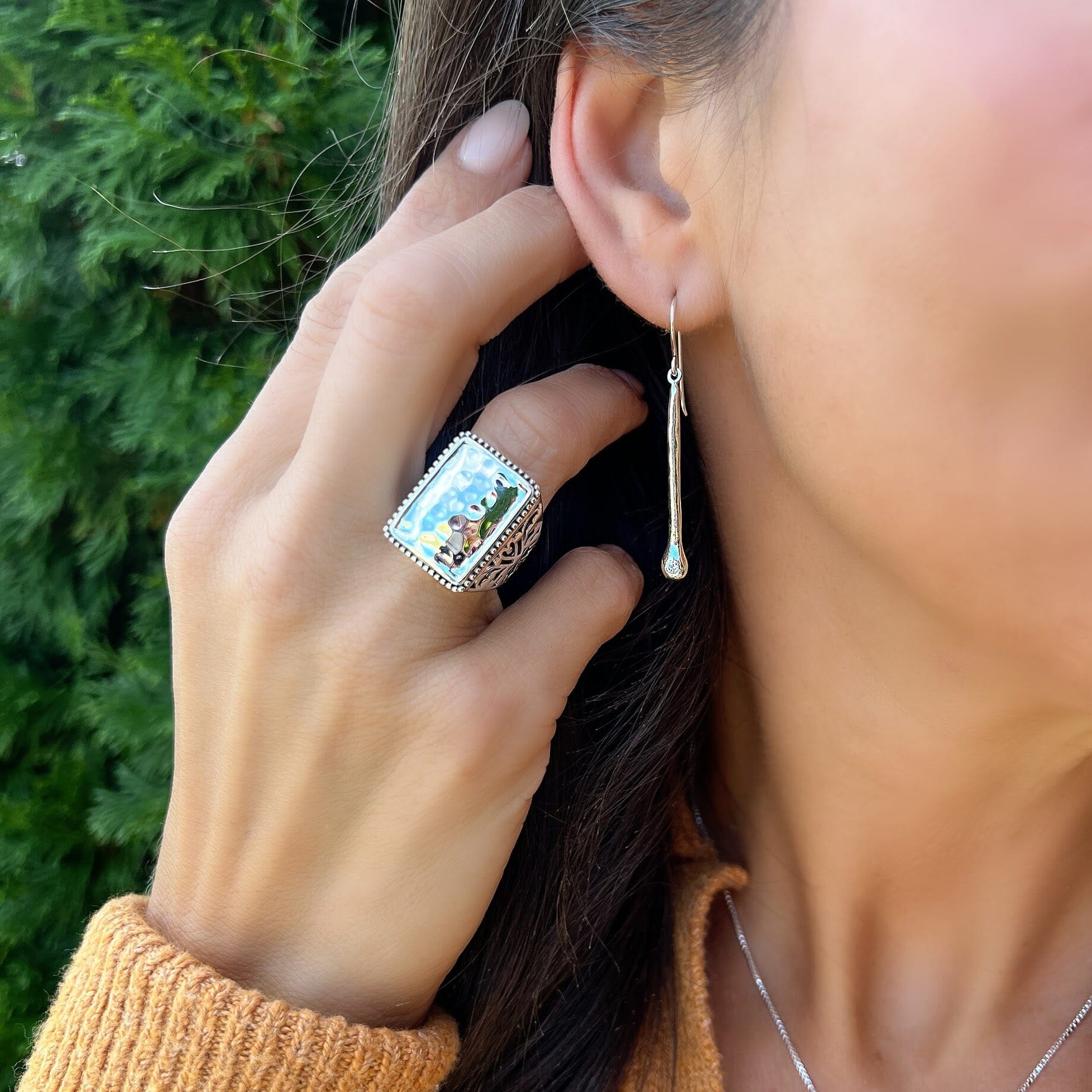 sleek sterling silver bar earrings with a round cz stone