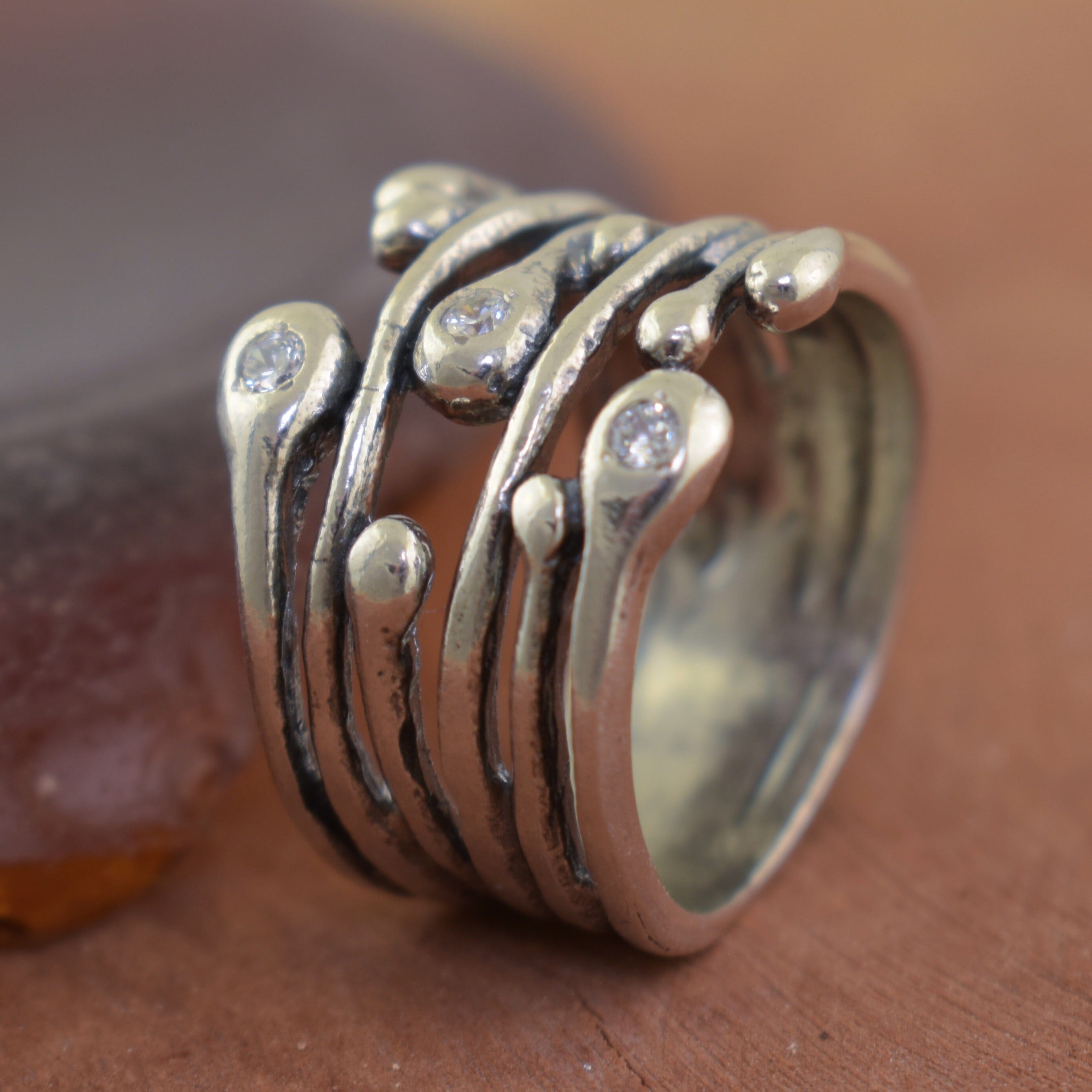 Wide band sterling silver