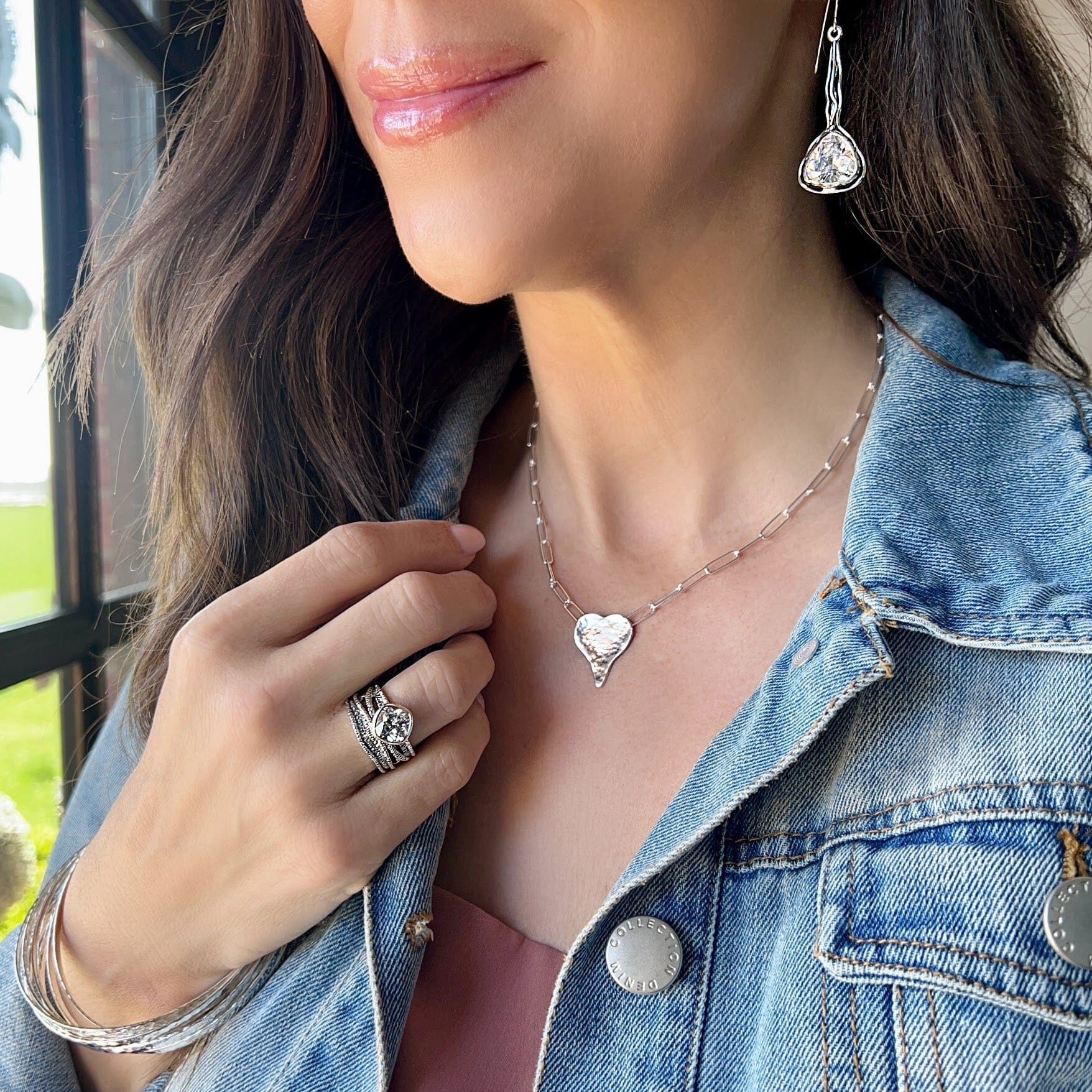 Hunky Dory Ring featured with Made You Look Earrings, Sweet as Sug'r Necklace, and The Falls Bangle