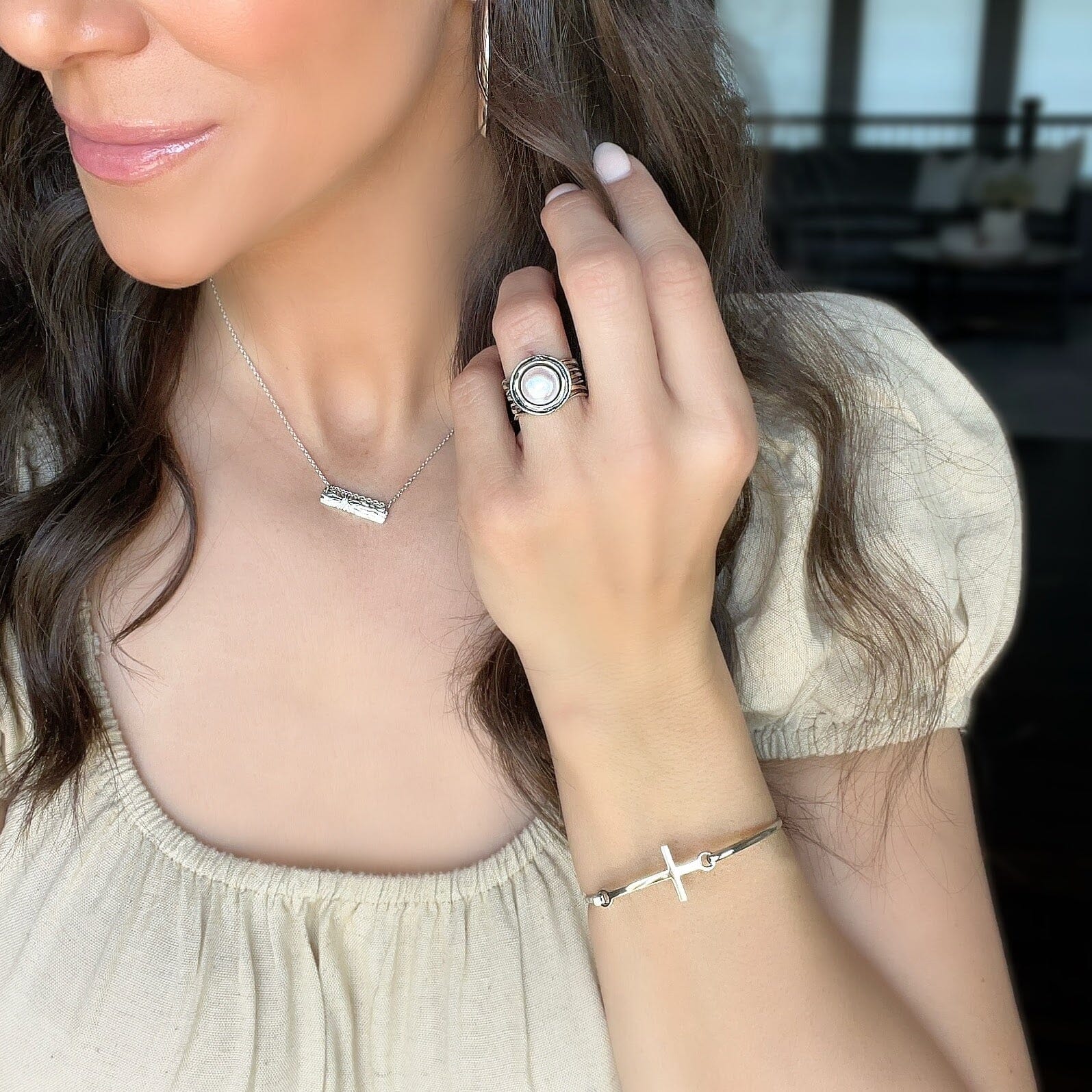 I'm His Bracelet paired with Ella Ring and Express Yourself Necklace