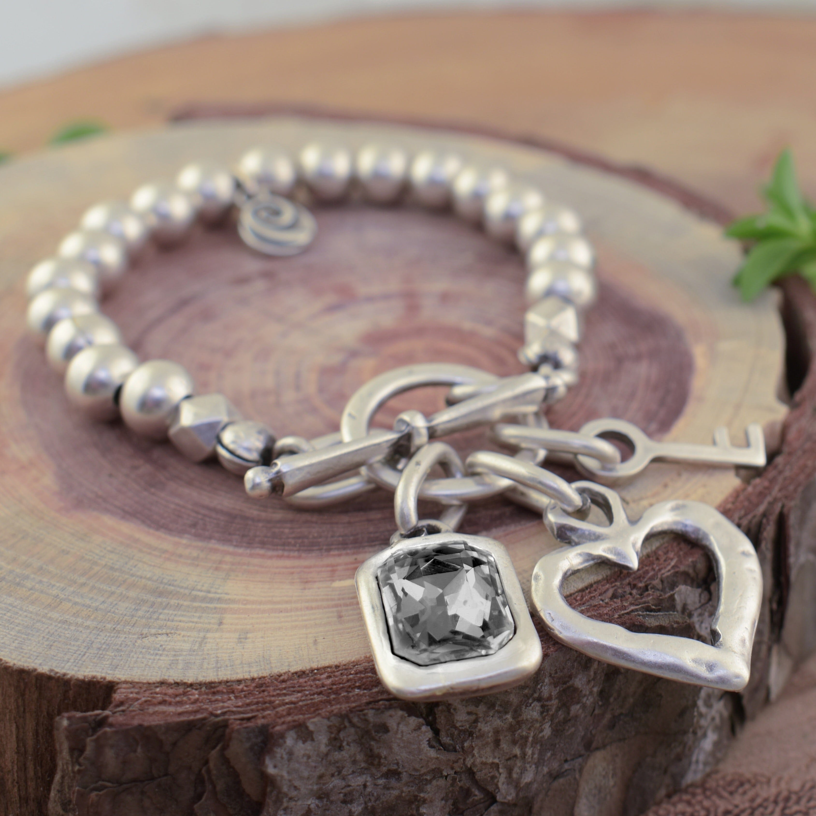 Sterling silver plated Zamak bracelet 