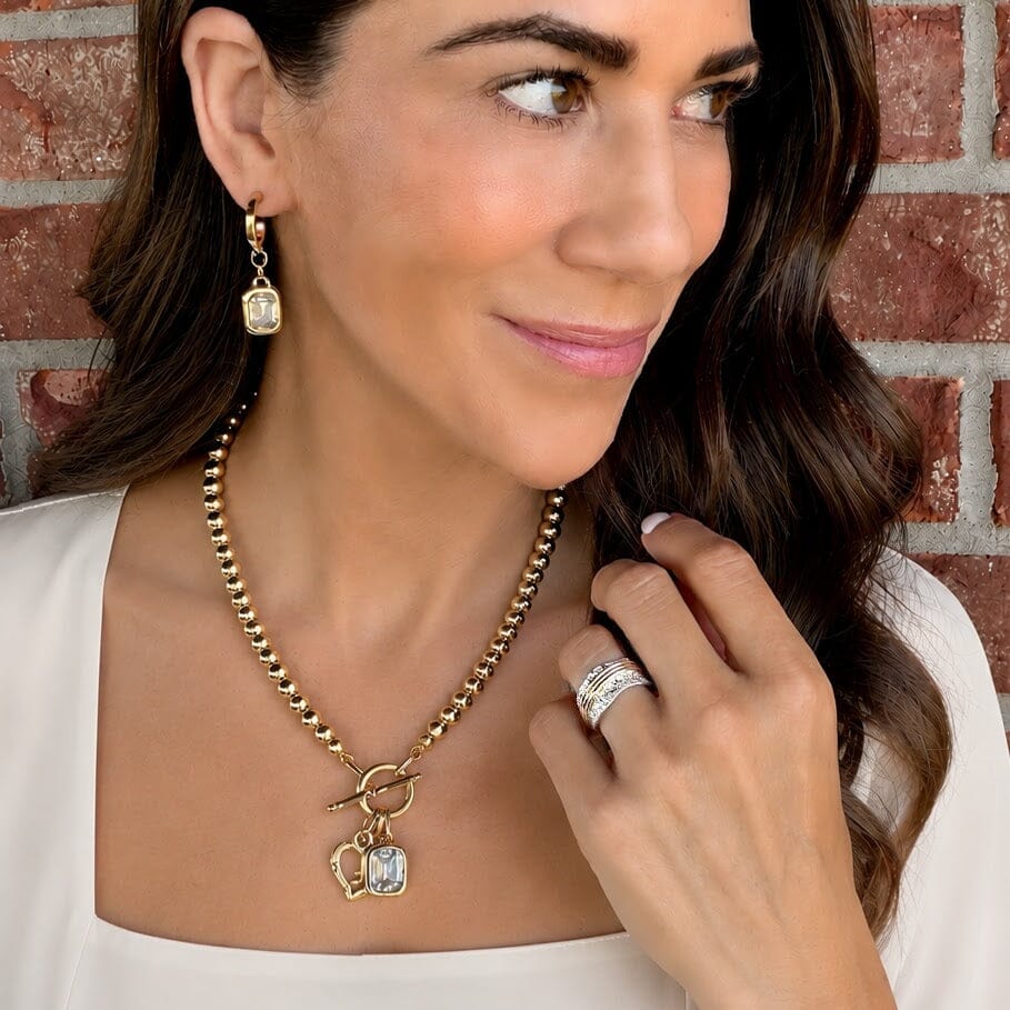 beaded heart lock necklace