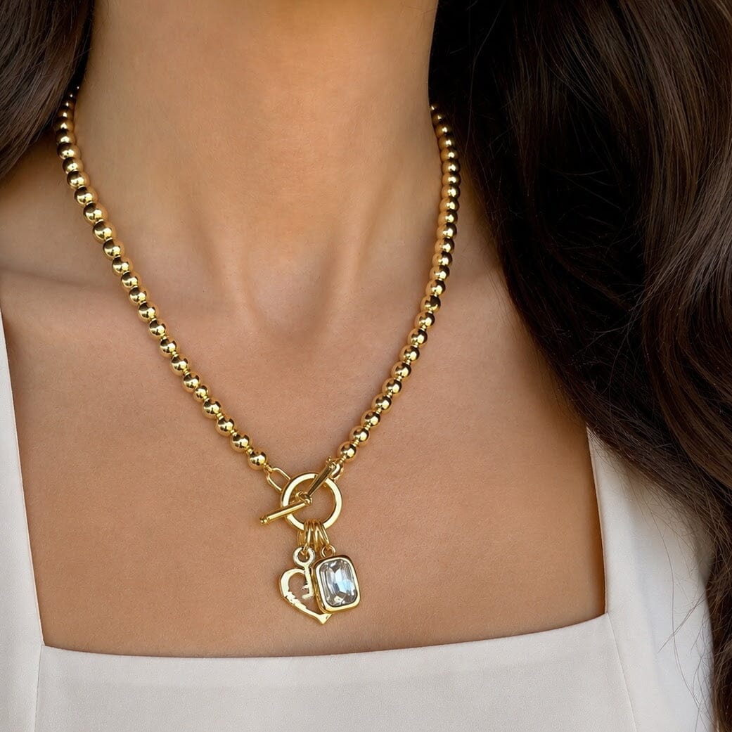 Key to my Sass Necklace with a gold finish
