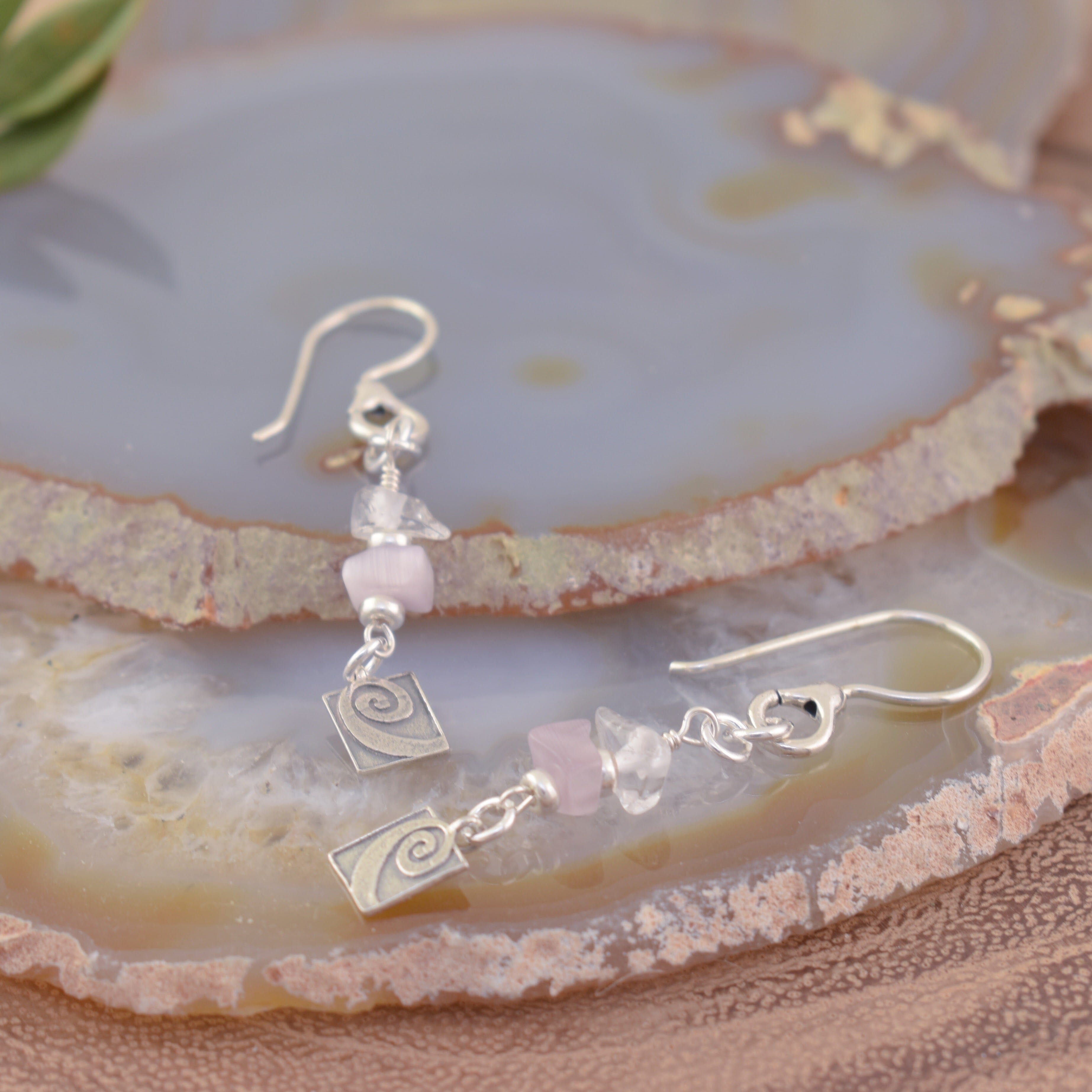 Amethyst stone dangle earrings