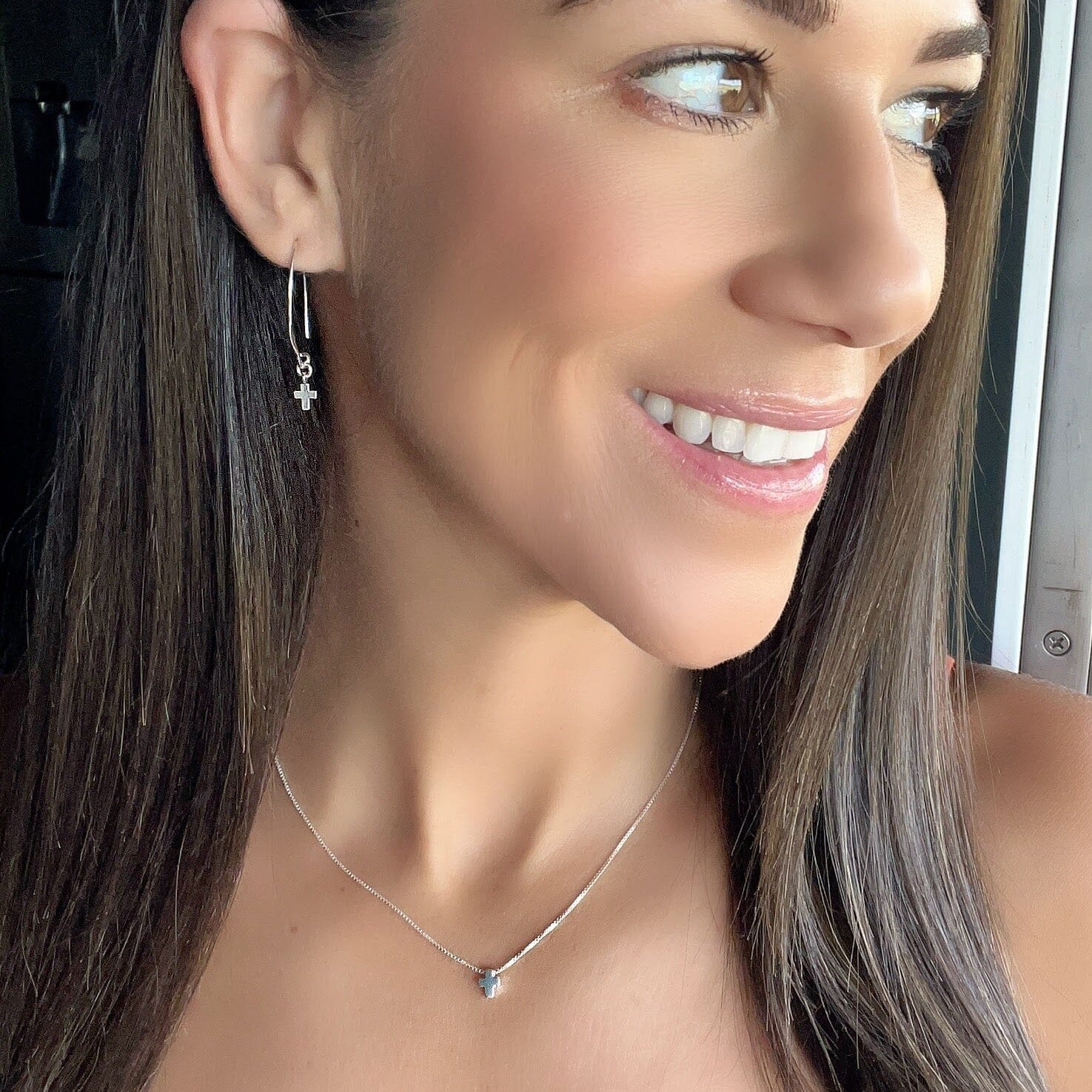 Itty Bitty Cross Necklace - Sterling Silver