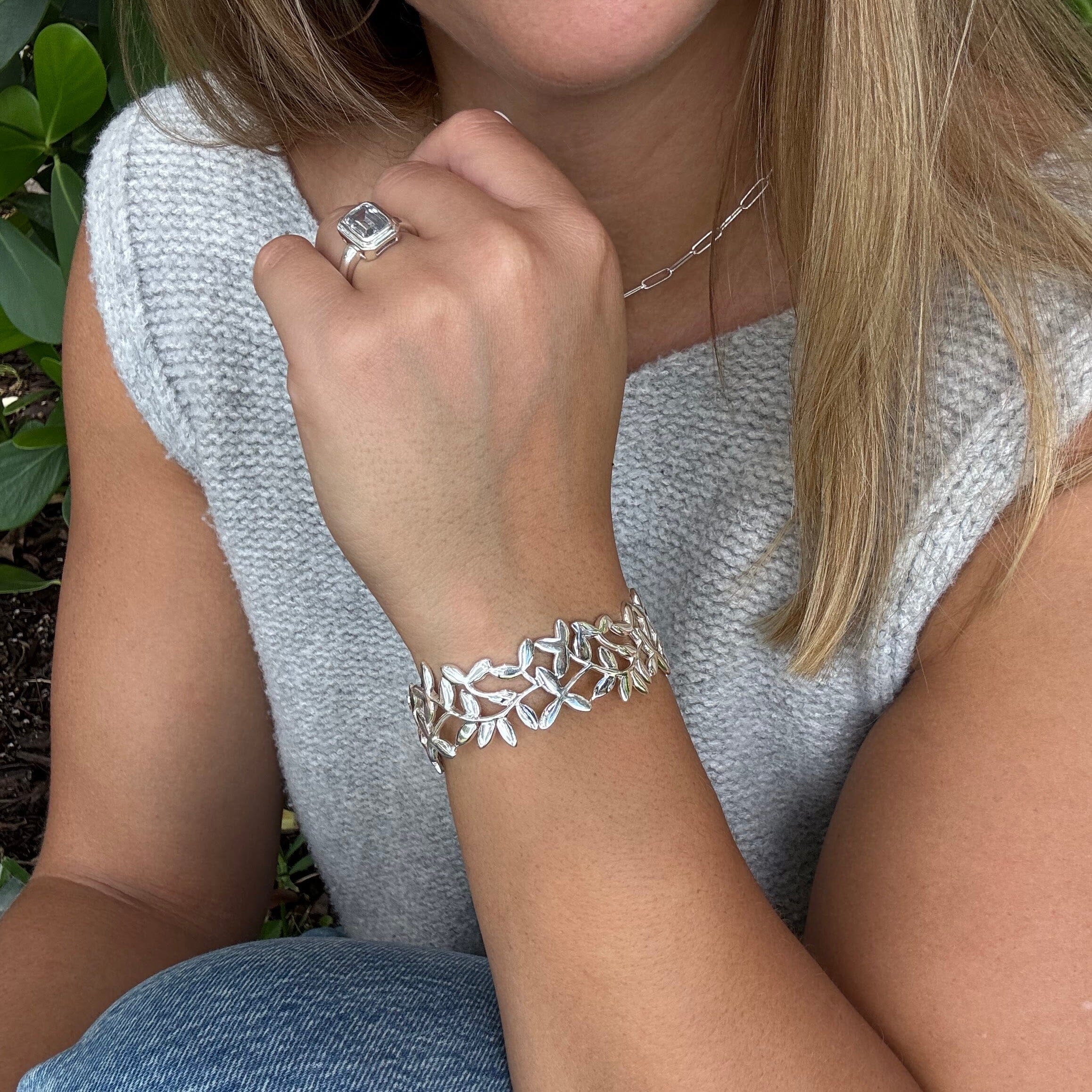 leaf design cuff bracelet - Leaf Me Be