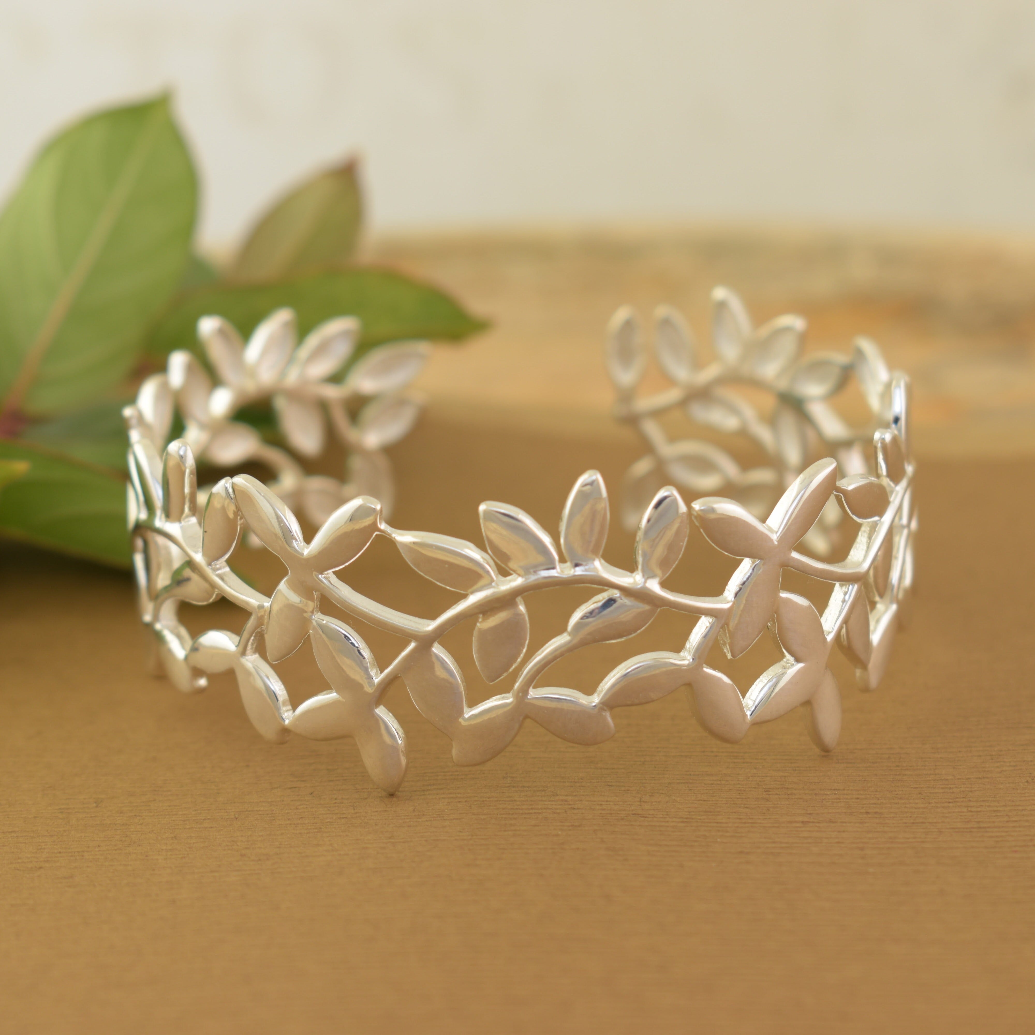 sterling silver cuff with vines