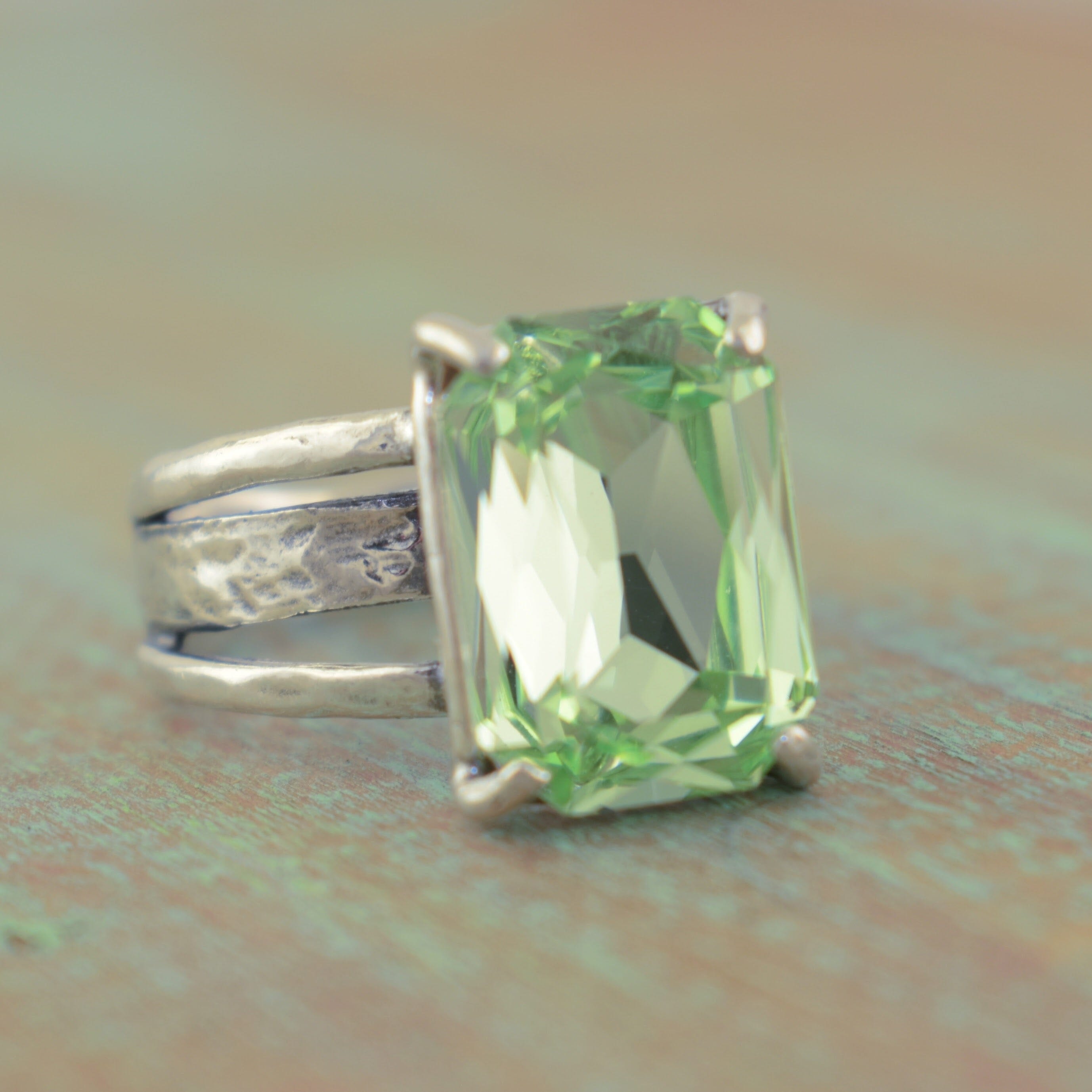 sterling silver hand crafted triple band ring 