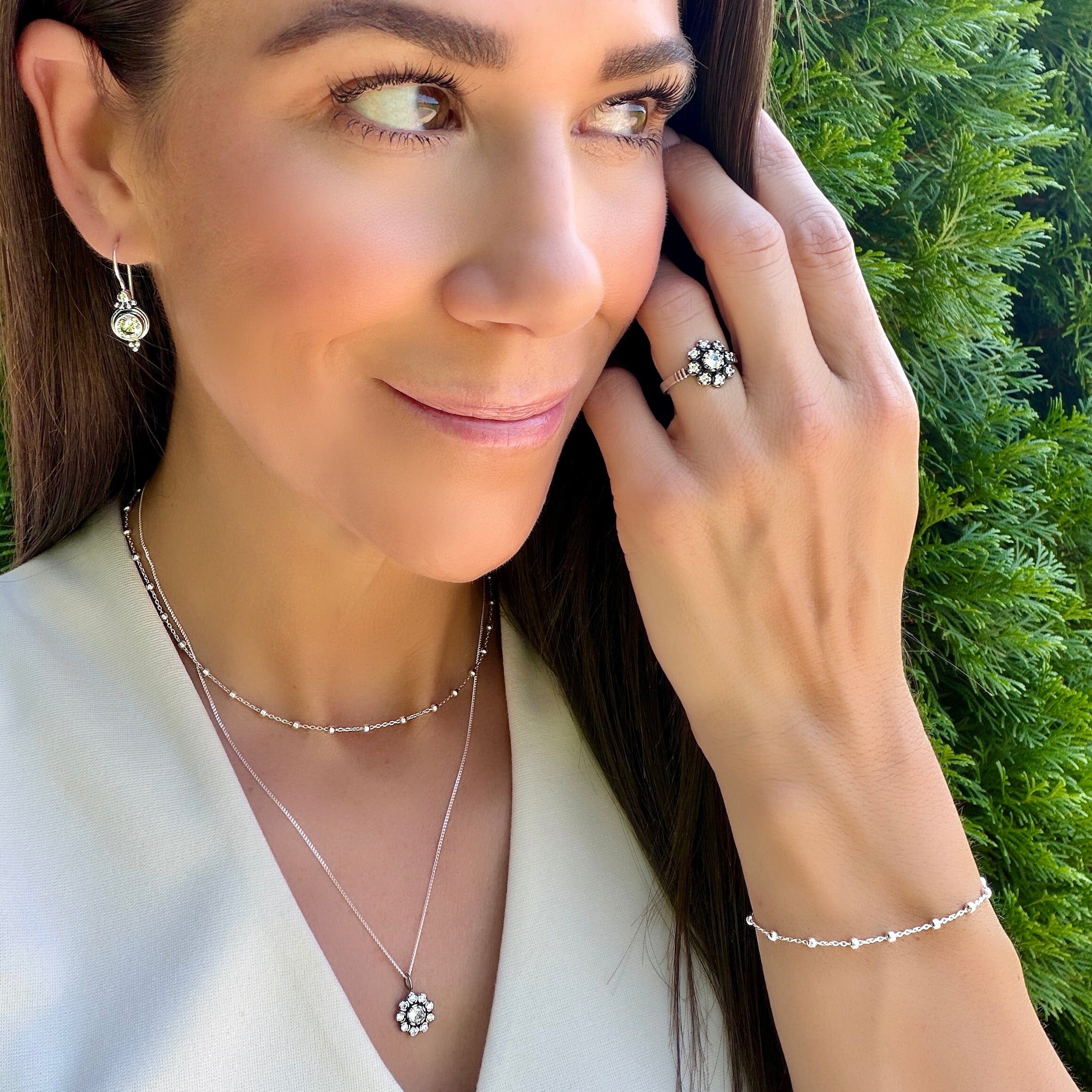 matching Lit'l Bead Station bracelet and choker necklace