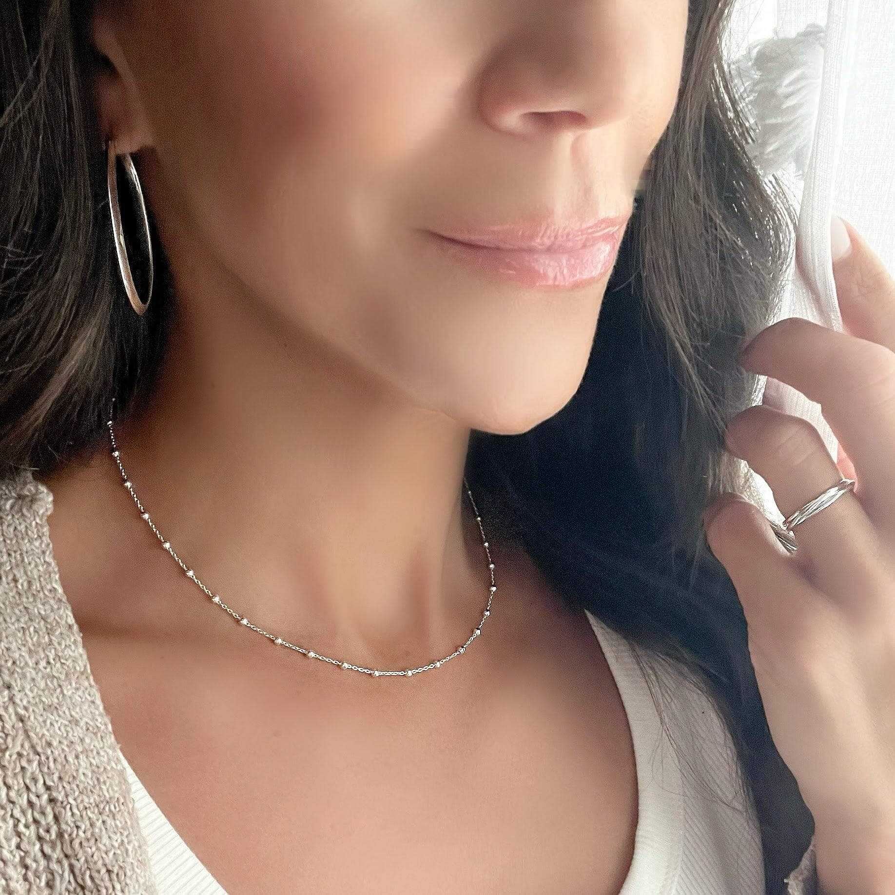 Silver chain necklace