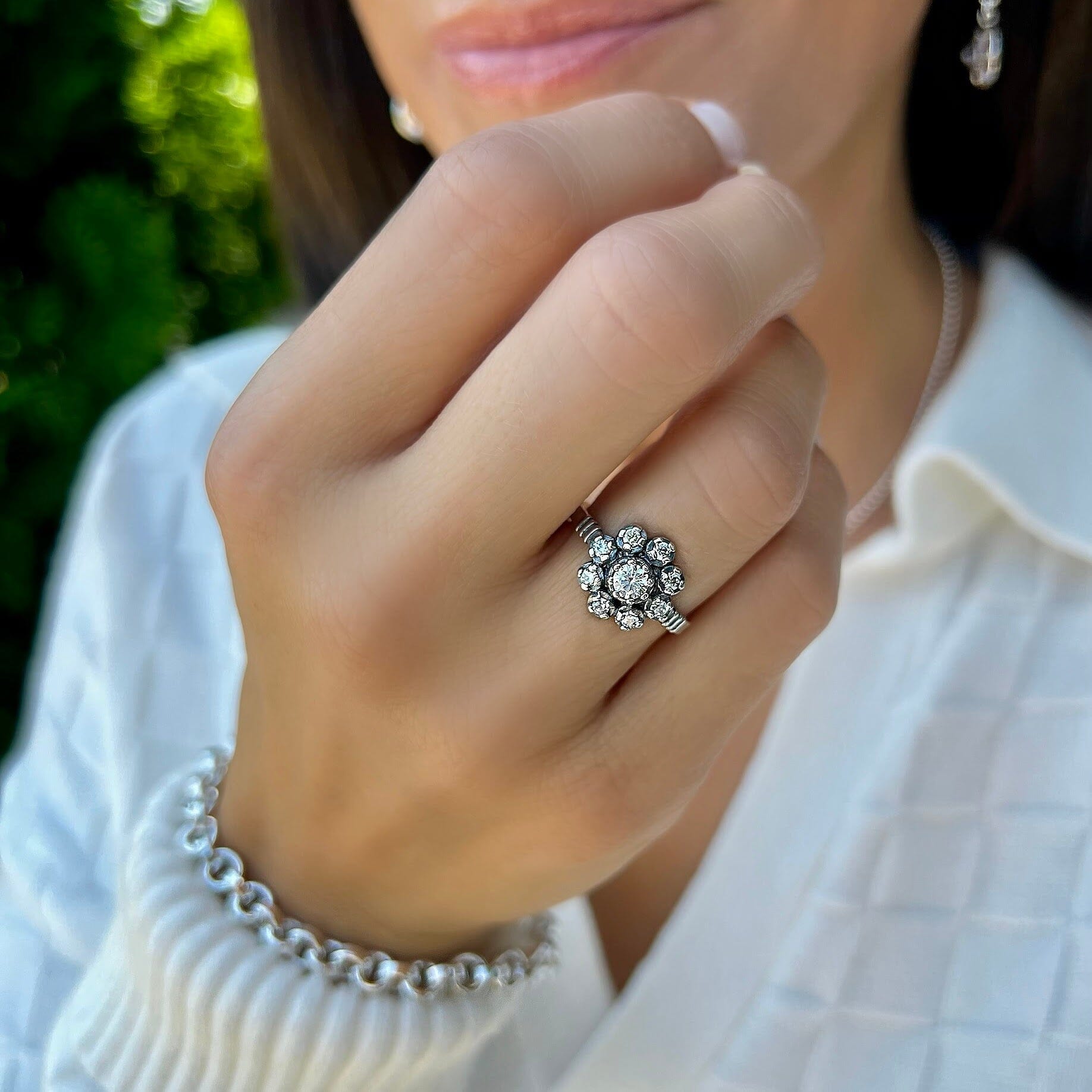 High polished / oxidized ring
