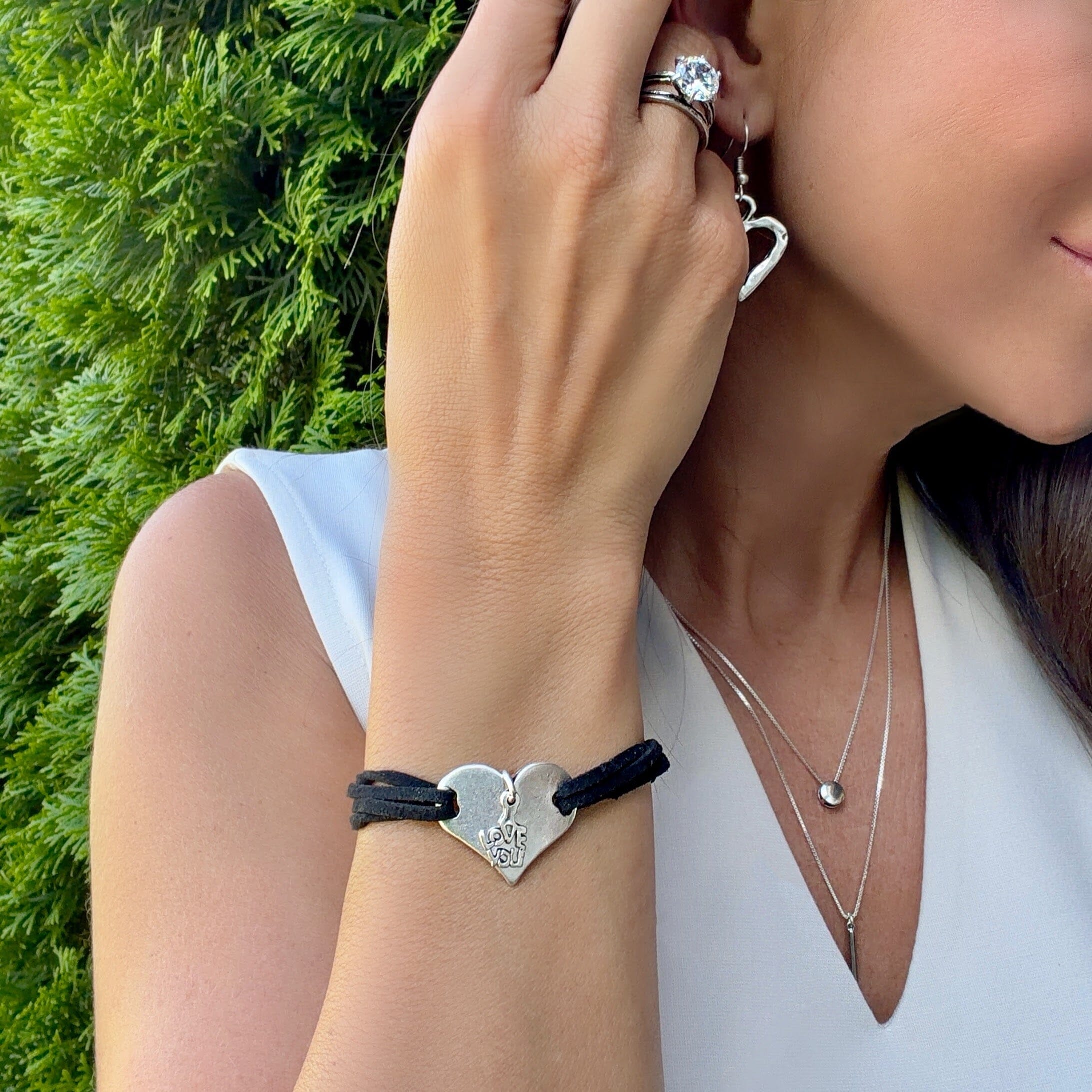 silver plated heart bracelet 