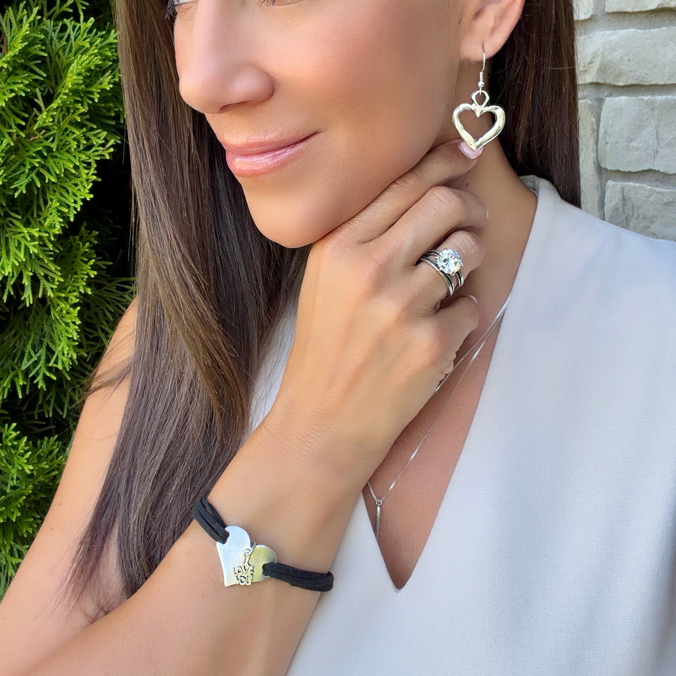 silver plated heart jewelry