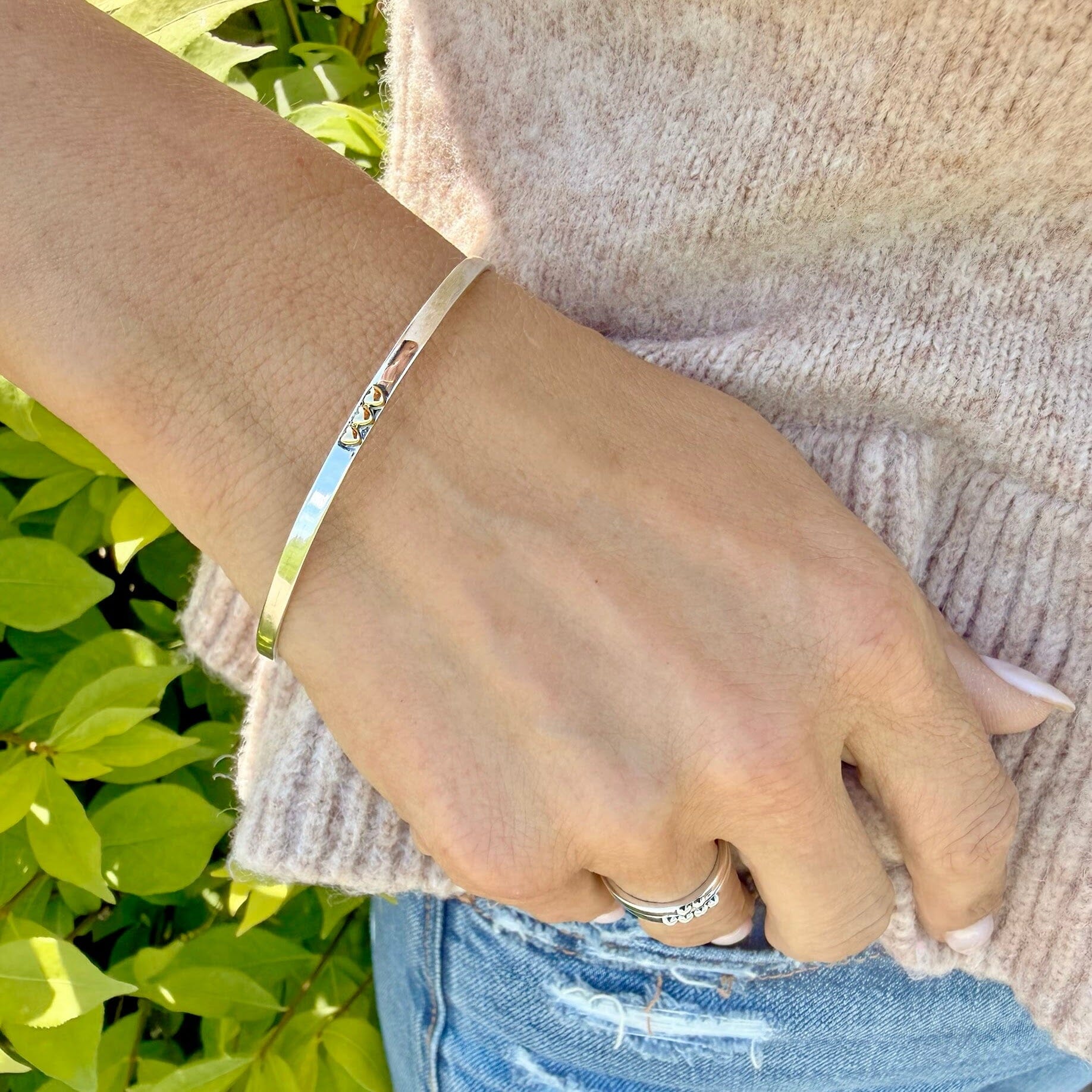 two-toned Love Story Bangle