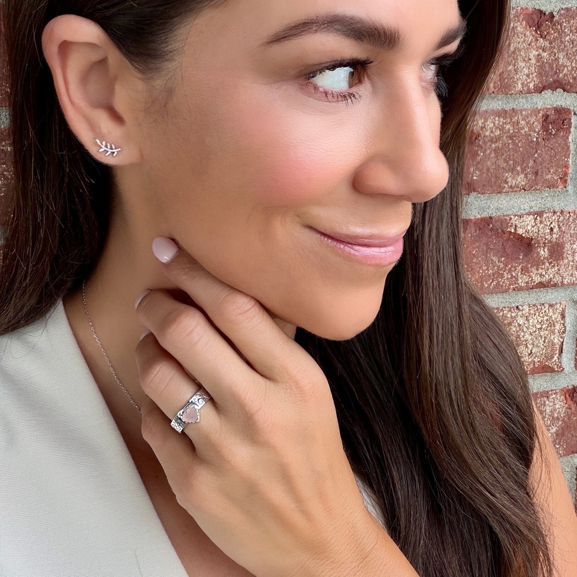Love in Sight Ring styled with Willow Vine Earrings
