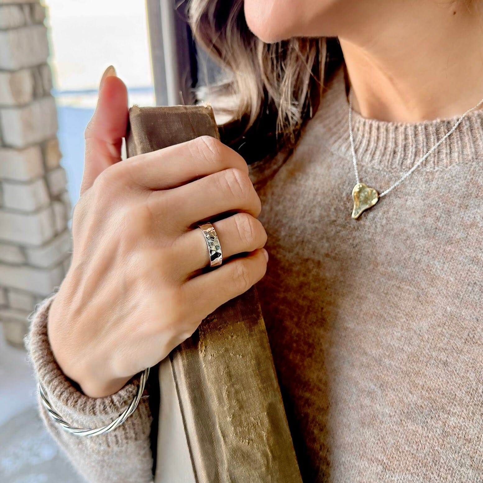 Love on the Horizon Ring paired with sterling silver jewelry