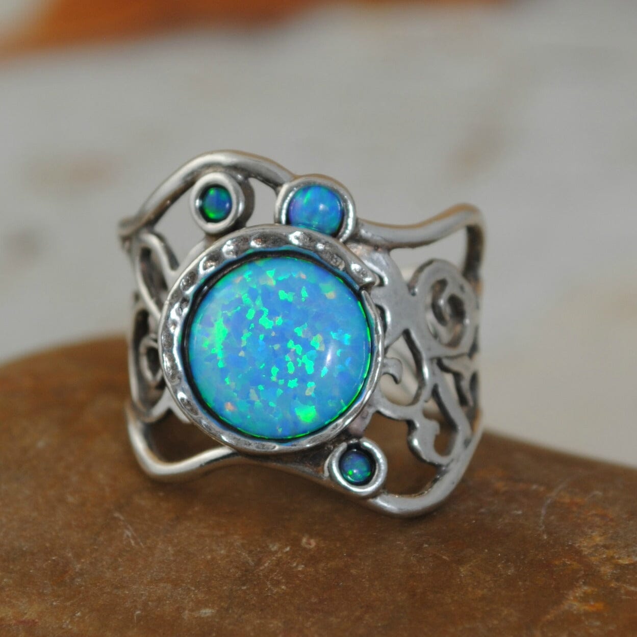 Luv'n Opals Ring (10.5) - Sterling Silver