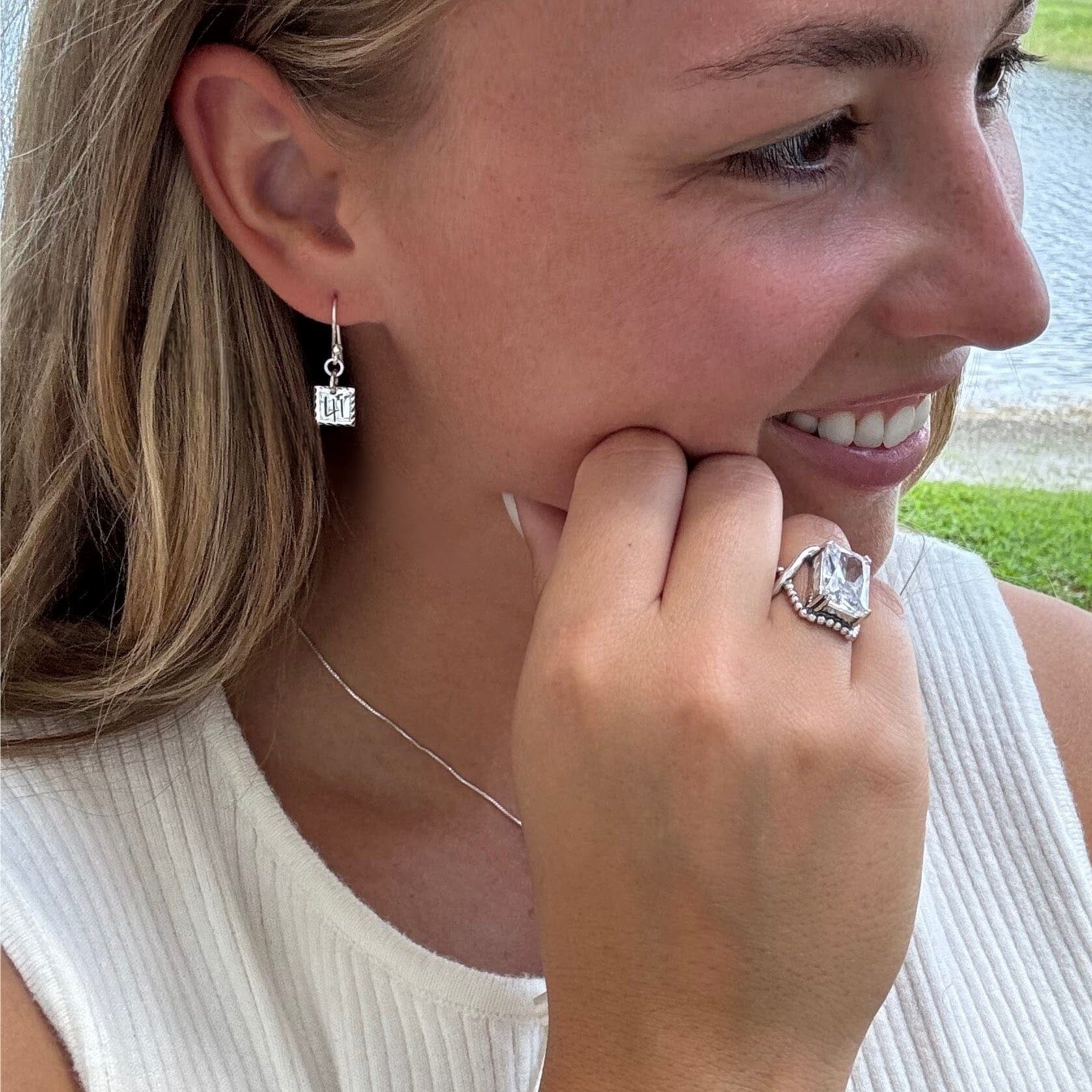 Mini size 41 Earrings in sterling silver