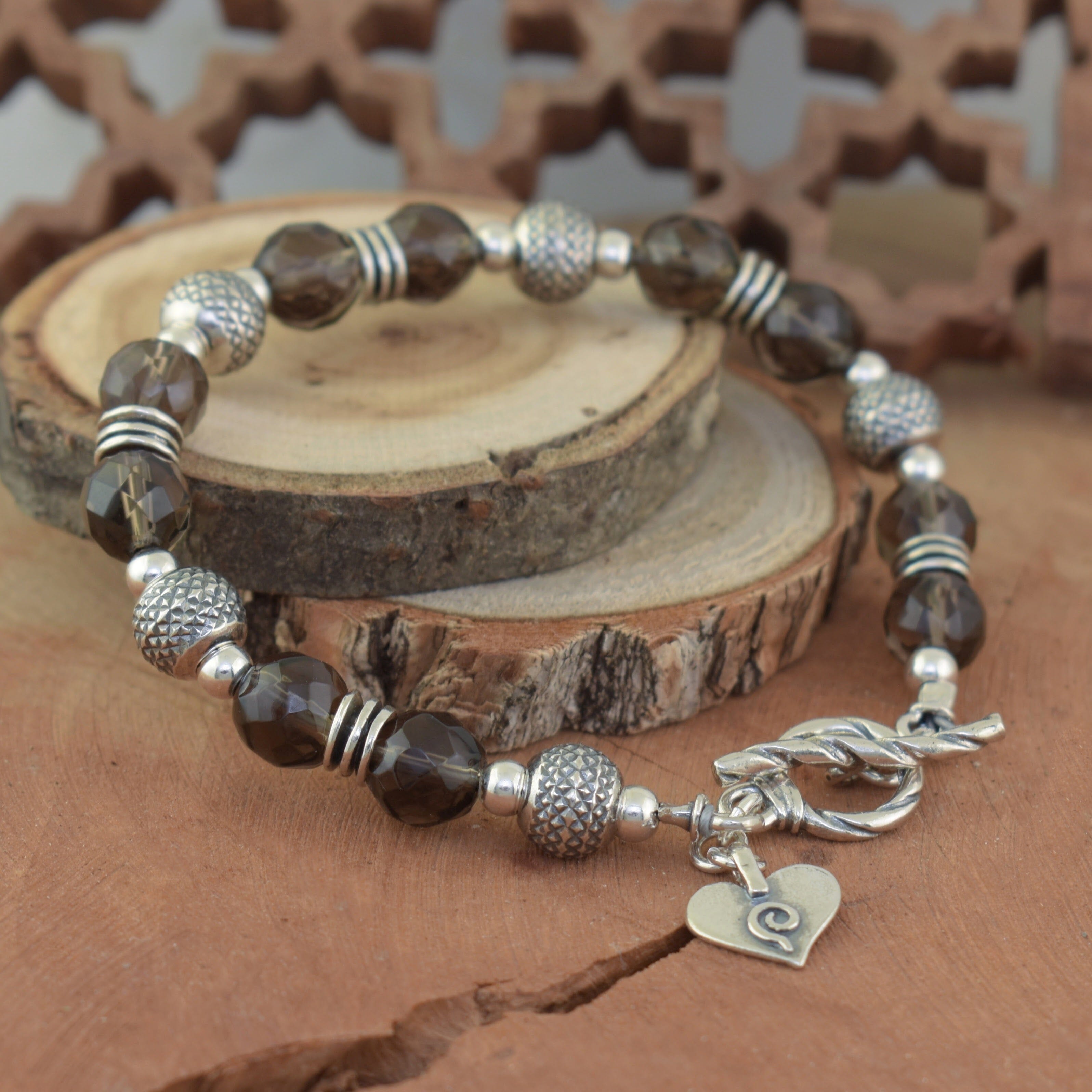 toggle bracelet with smokey quarts
