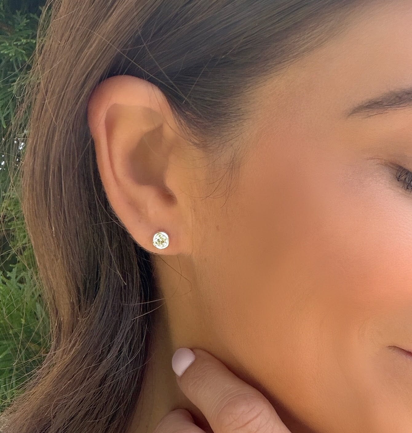 push-back post style cubic zirconia earrings
