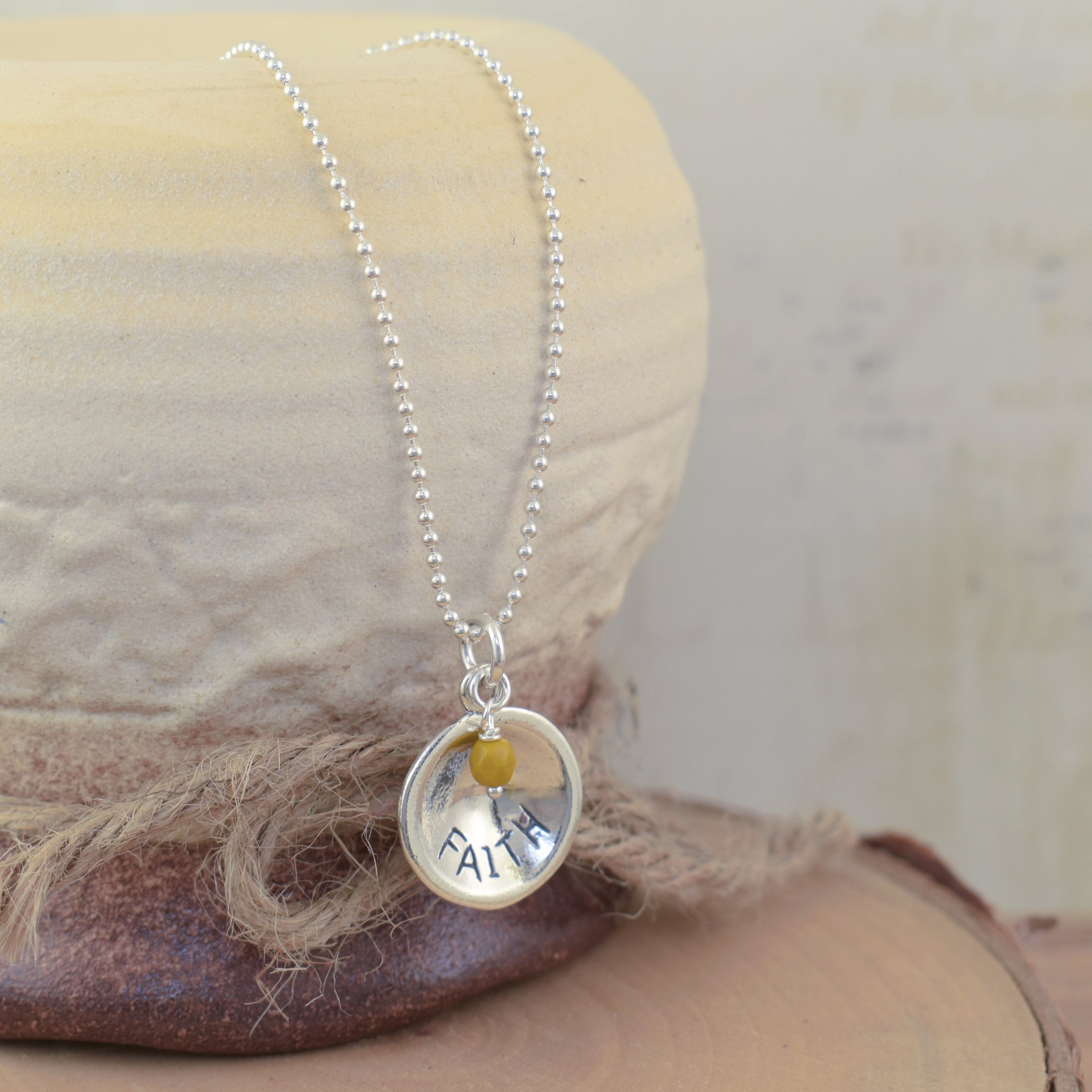 faith inspired necklace in sterling silver - Mustard Seed Faith Necklace