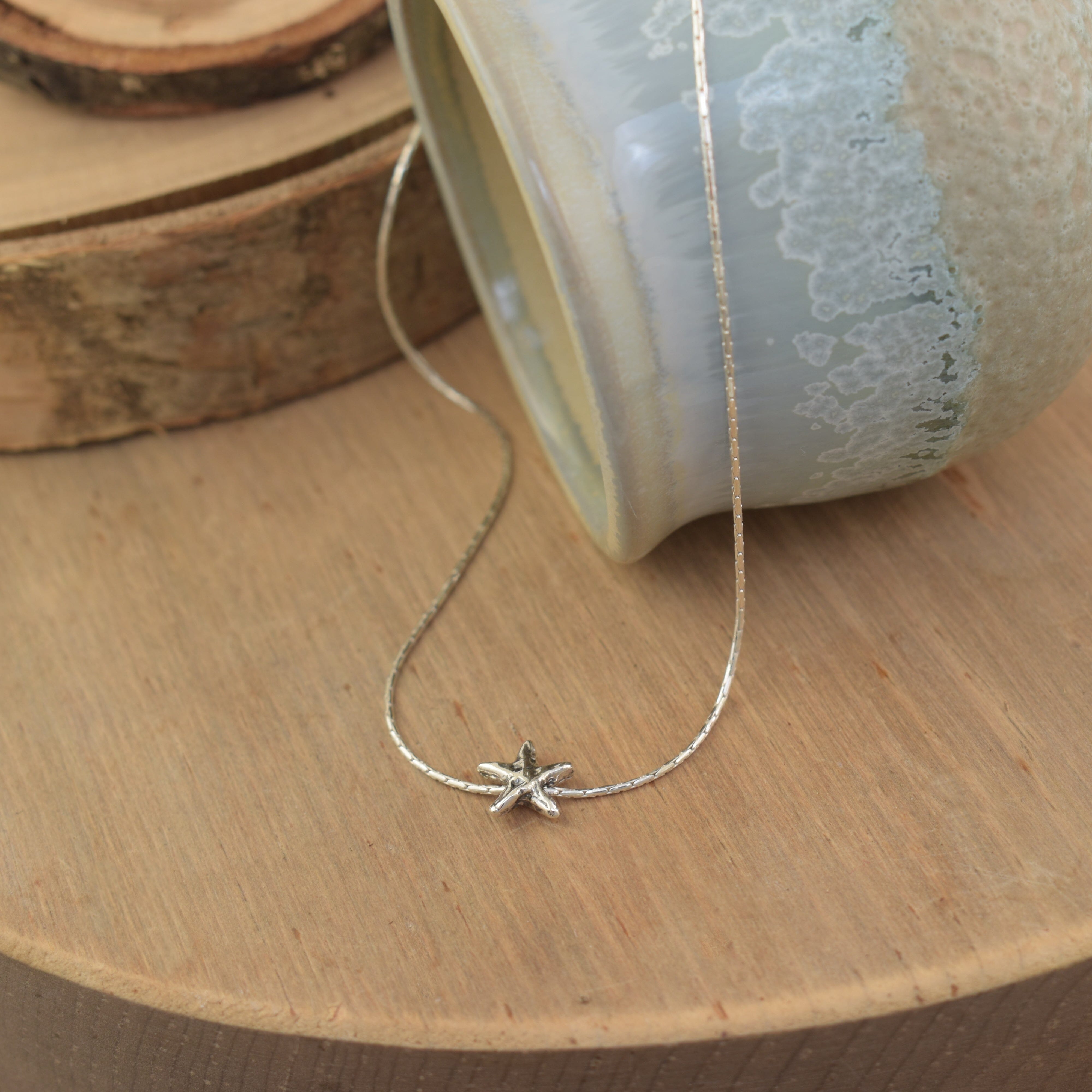 dainty star necklace with an organic finish - My Wish Necklace