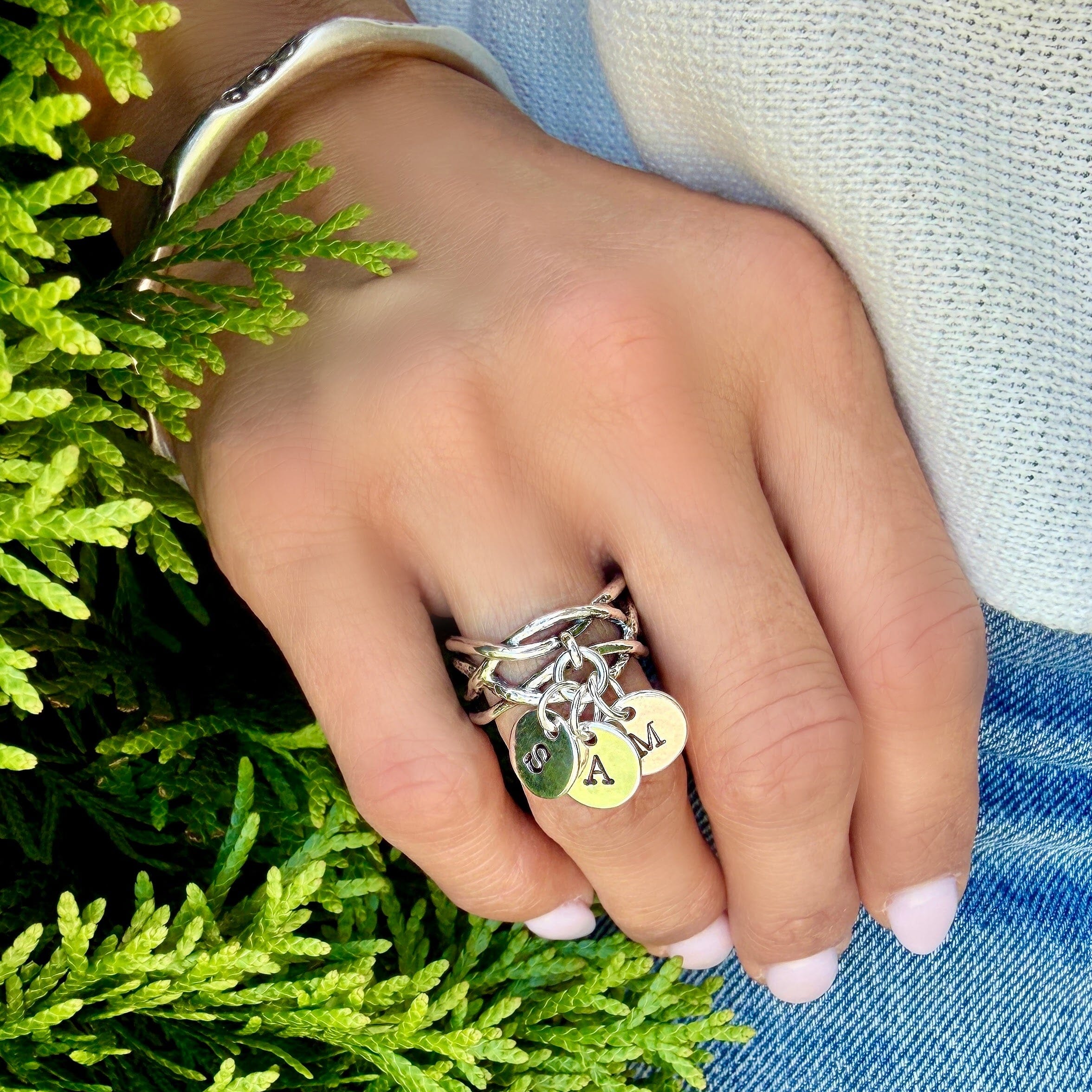 Sterling silver initial ring