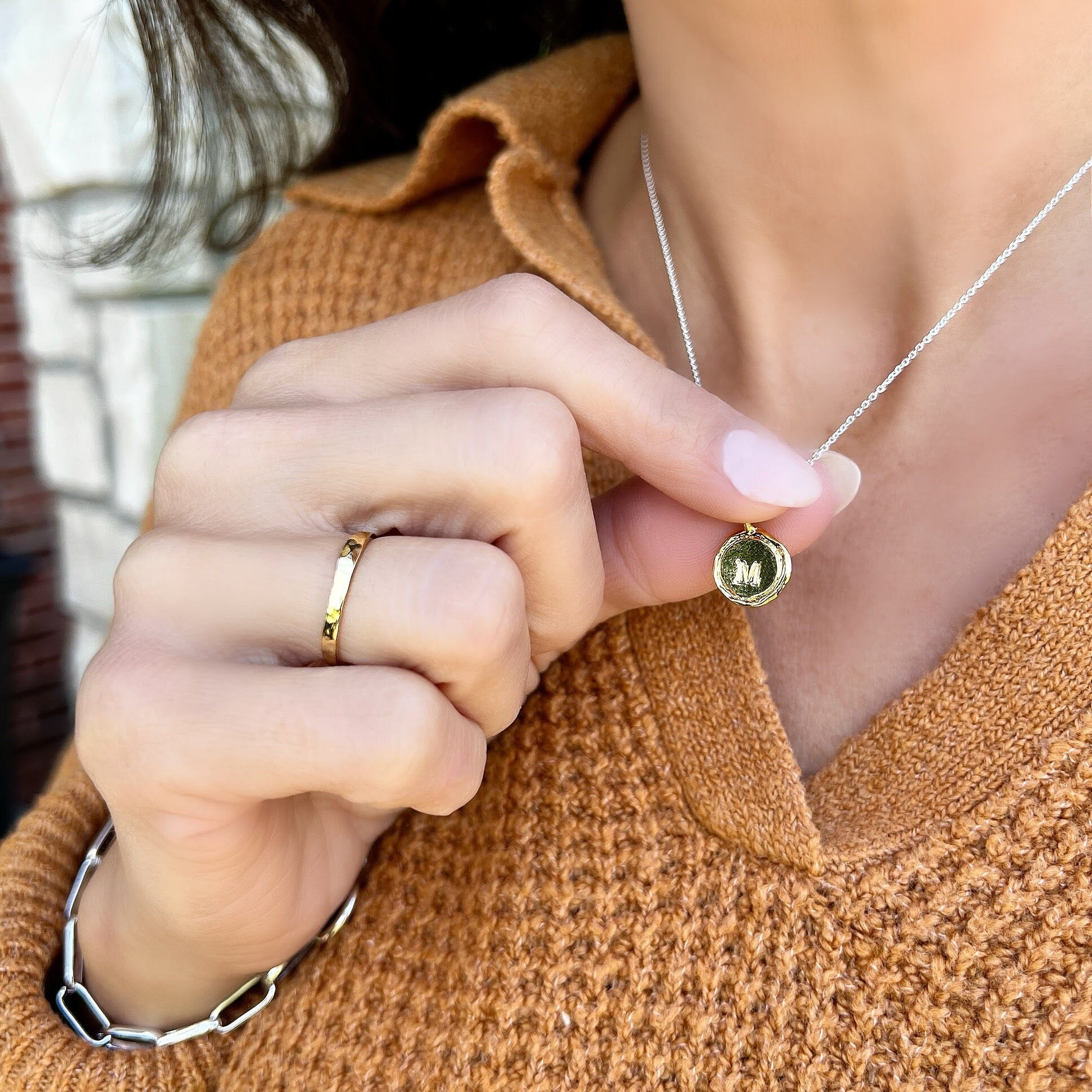 hand crafted gold-plated initial necklace