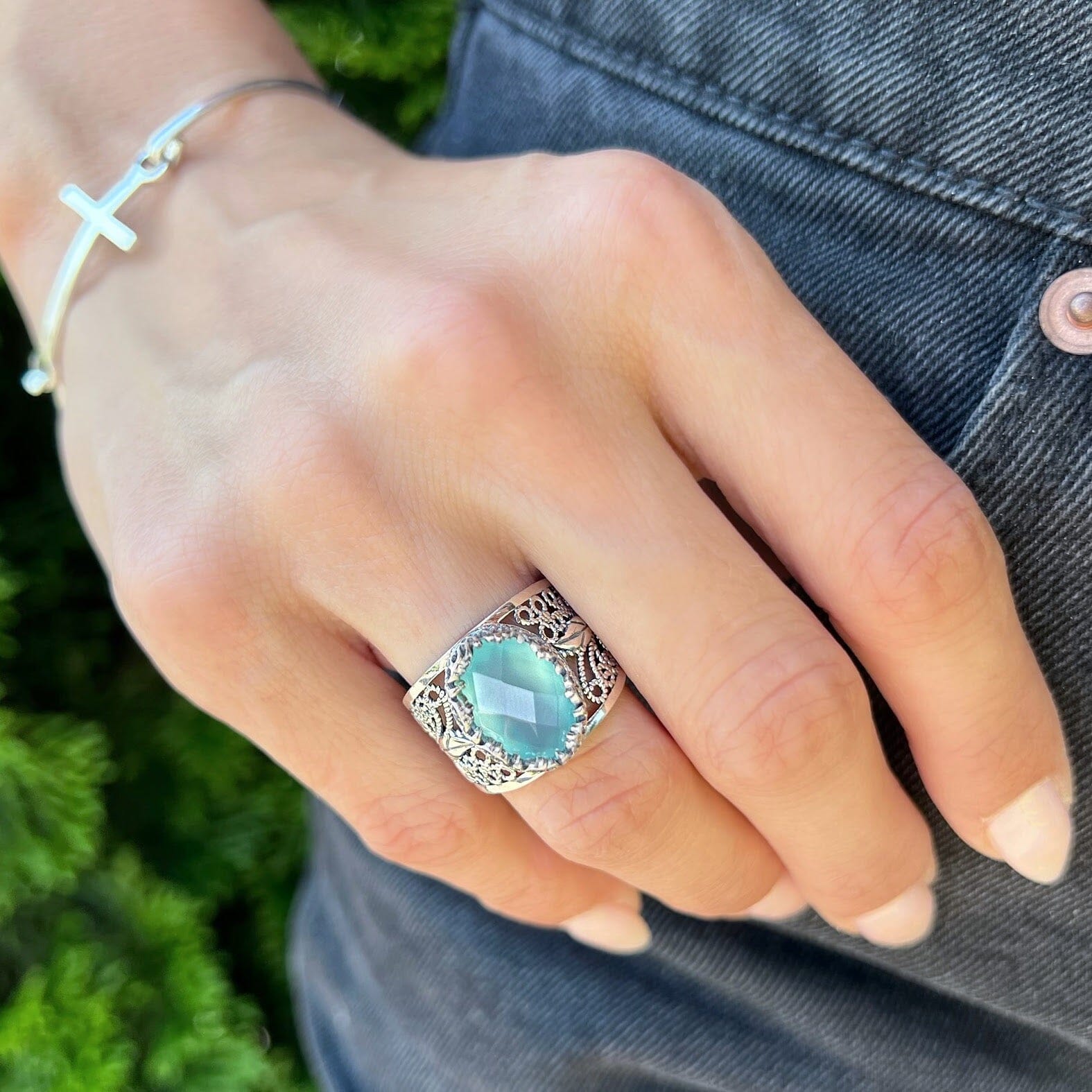 Oasis Ring paired with I'm His Bracelet