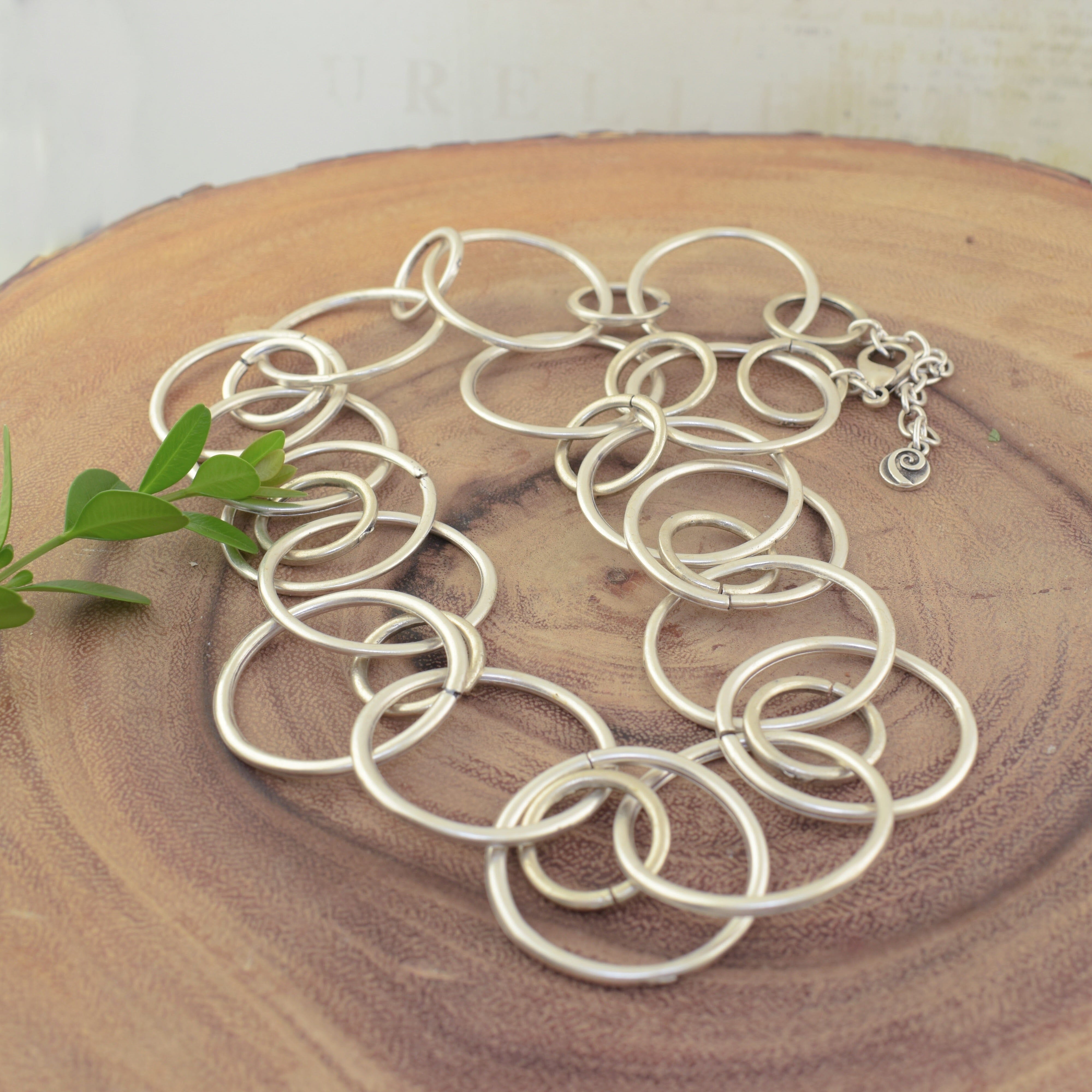 statement necklace with rings