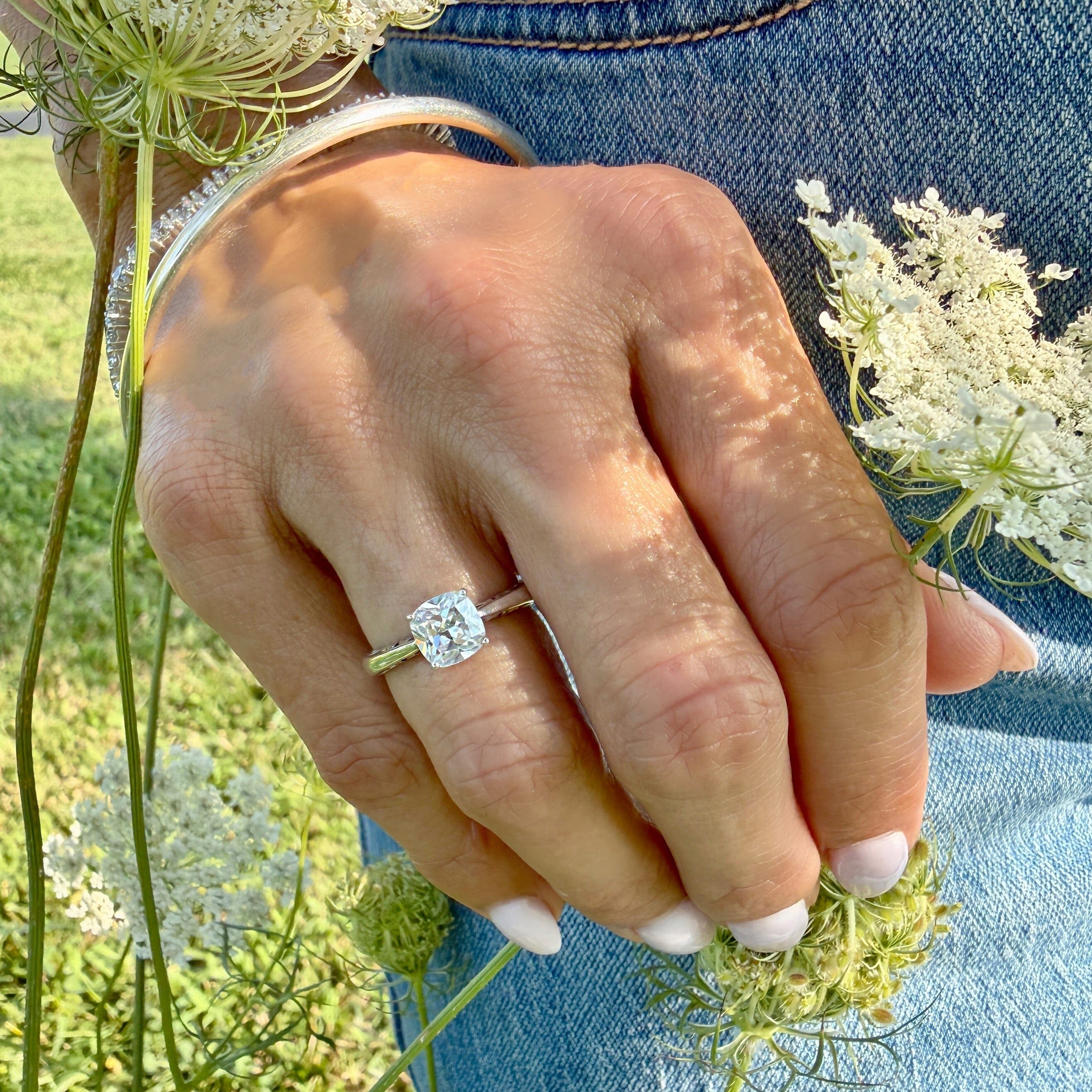sterling silver engagement style ring