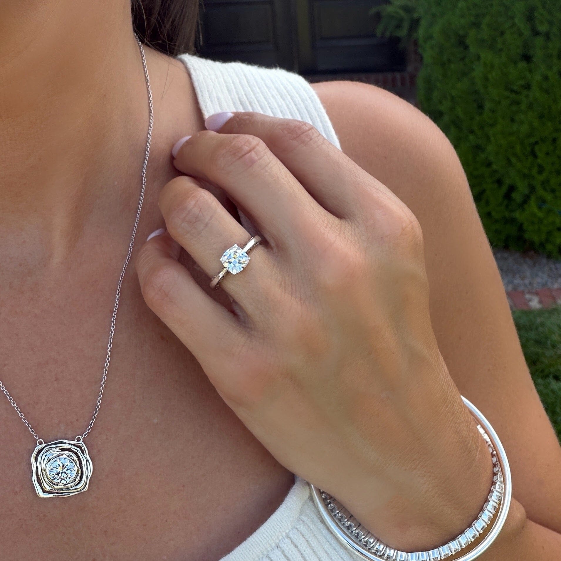 women's silver cz ring