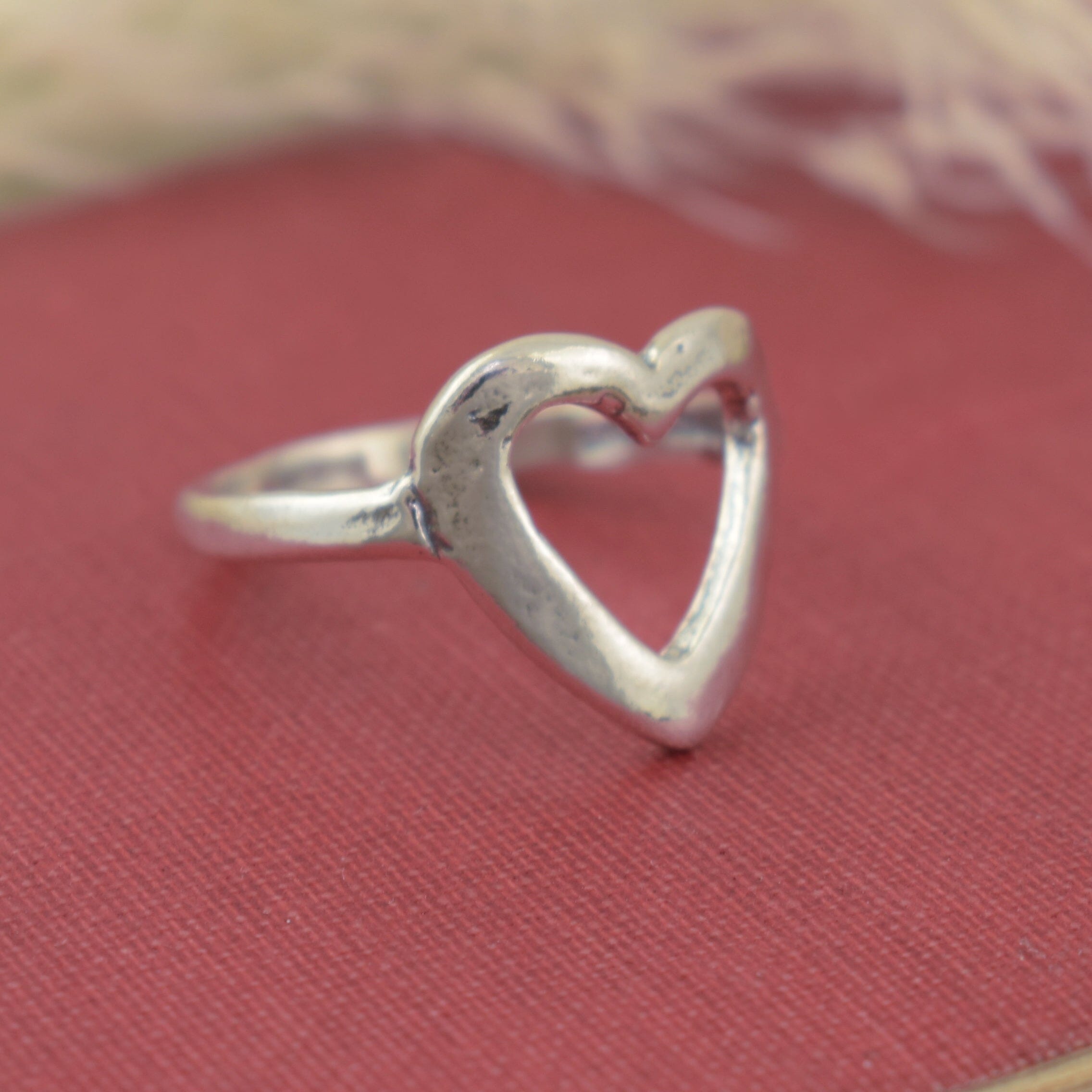 organic heart-shaped ring in sterling silver