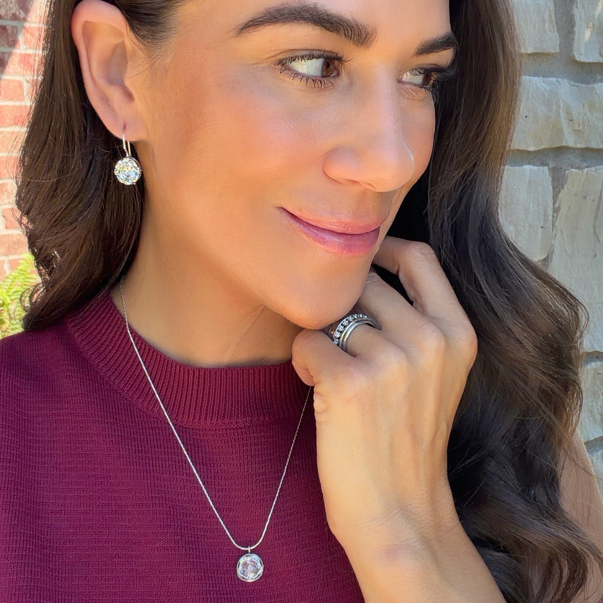 .925 sterling silver Oval Vavabloom earrings