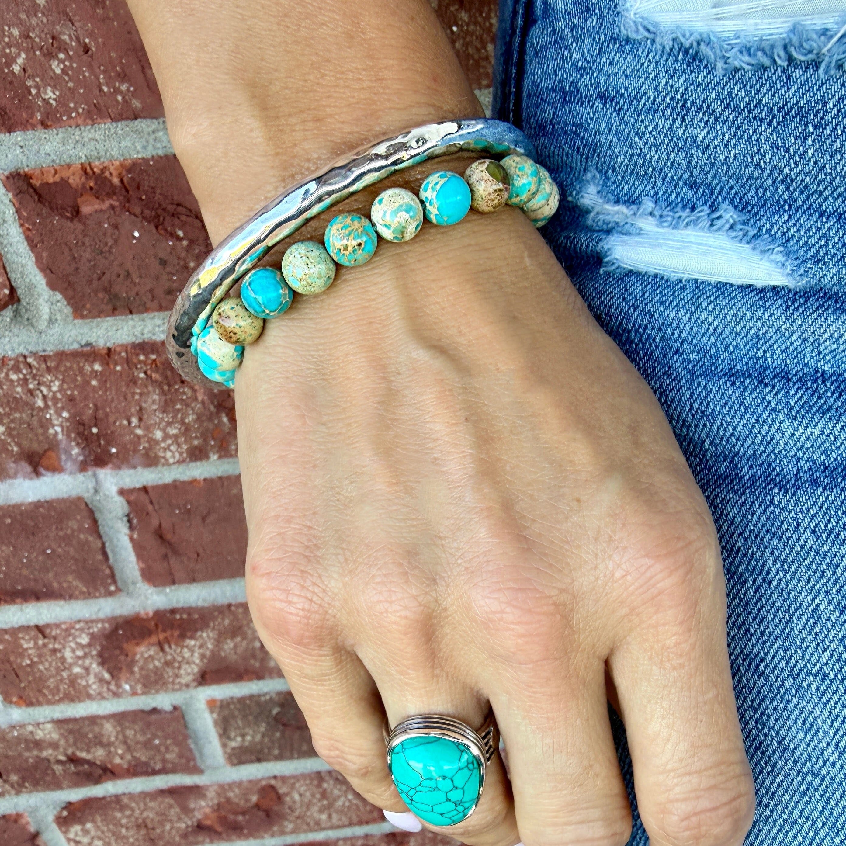 stackable turquoise stone bracelet