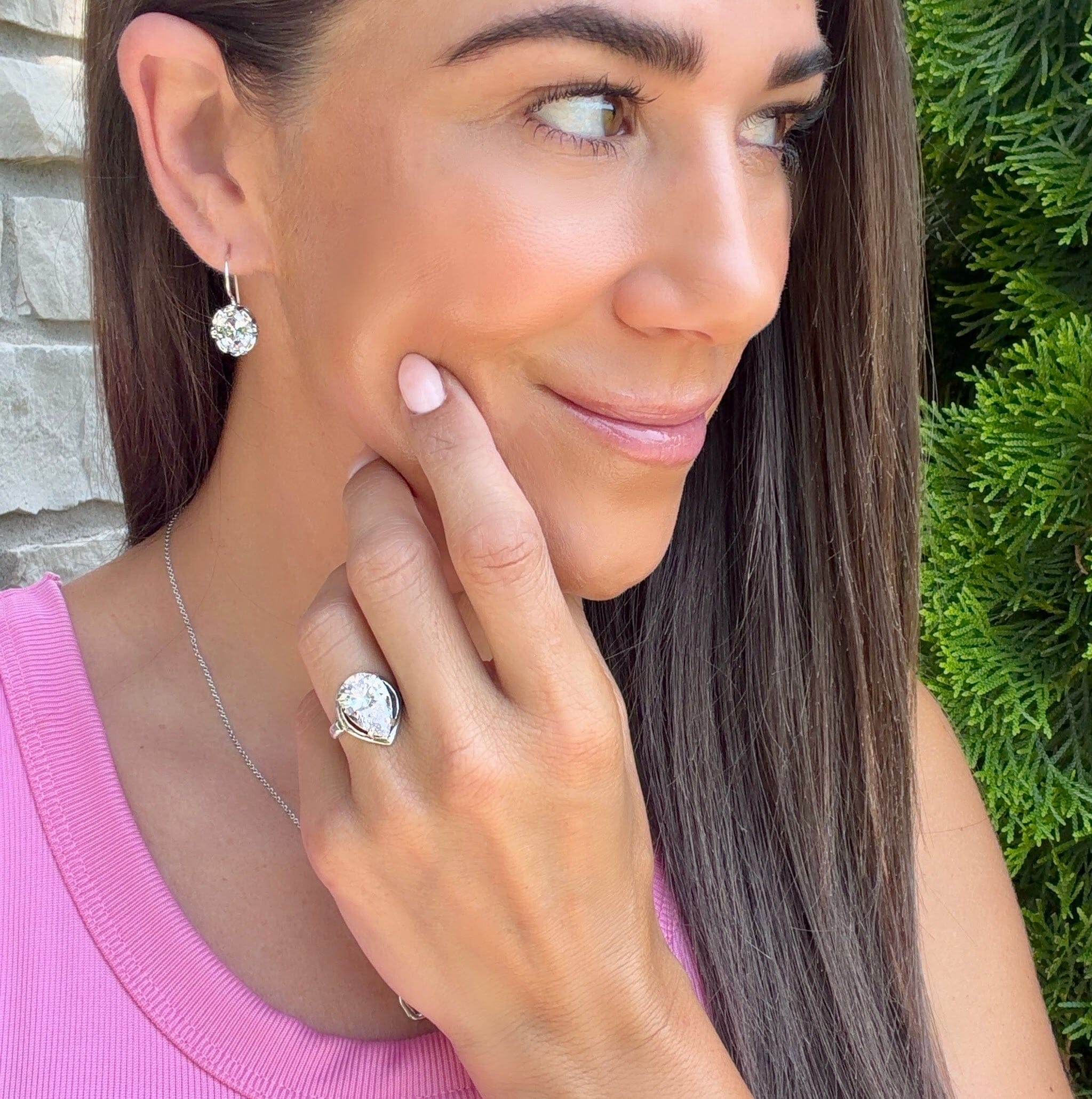 pear-shaped cubic zirconia ring