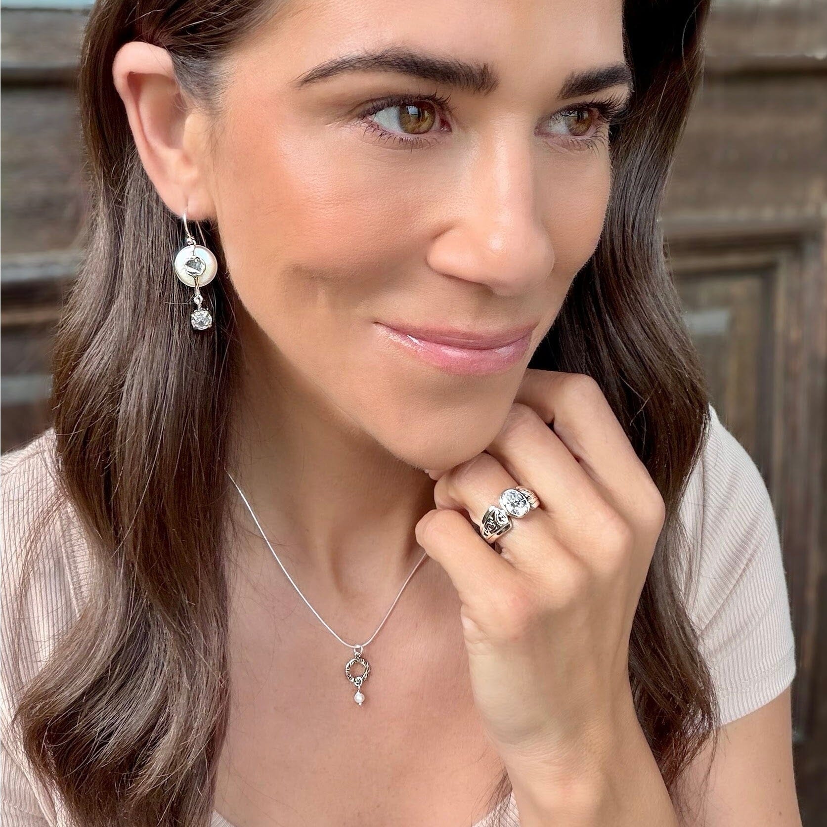 Pearl Crush sterling silver earrings