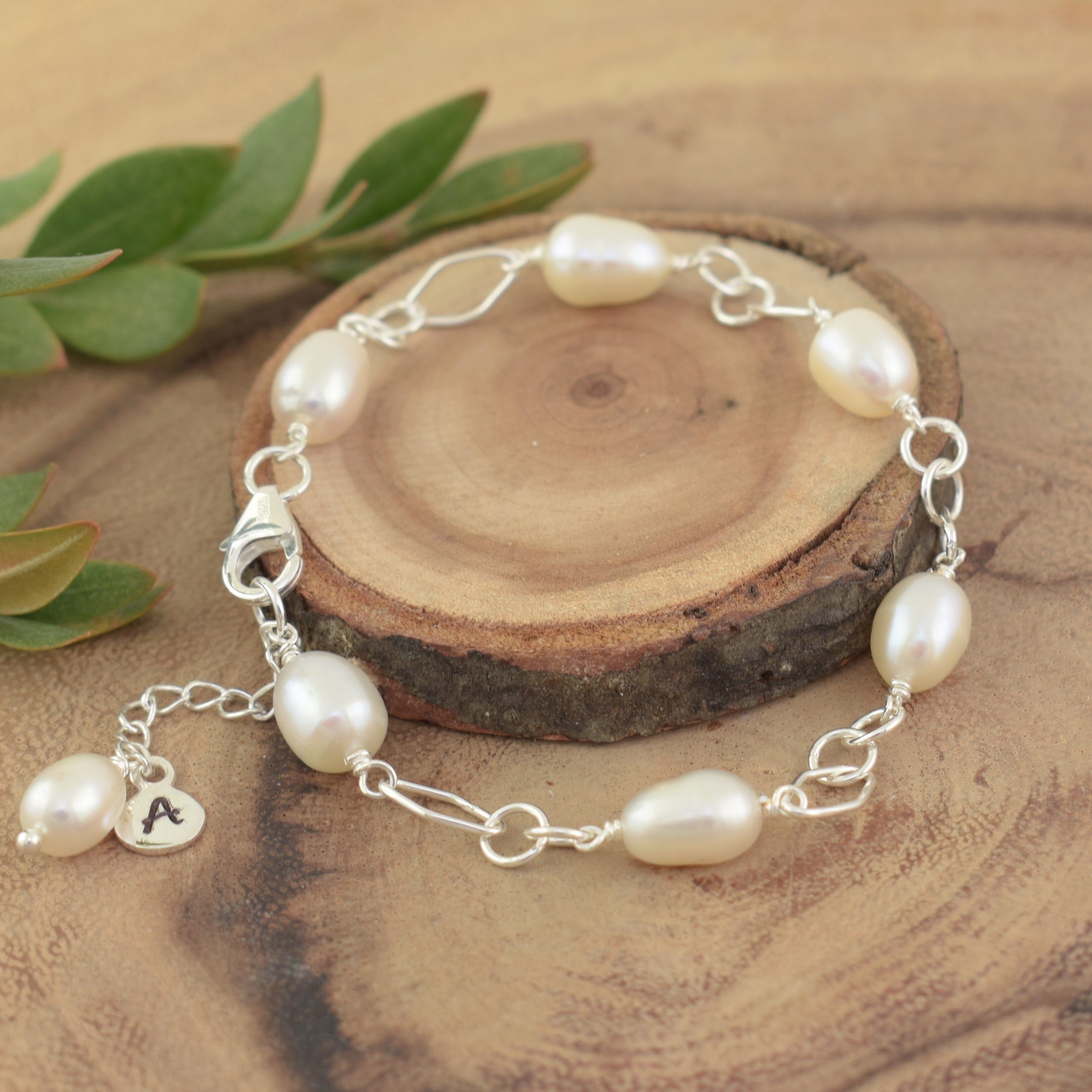 Pearl swagger bracelet with fresh water pearls
