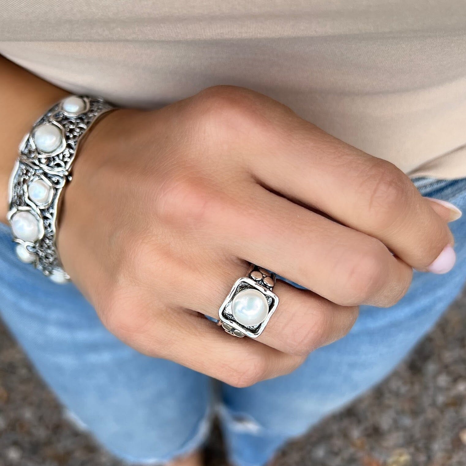 Pearladise Ring paired with Fabulous Bracelet