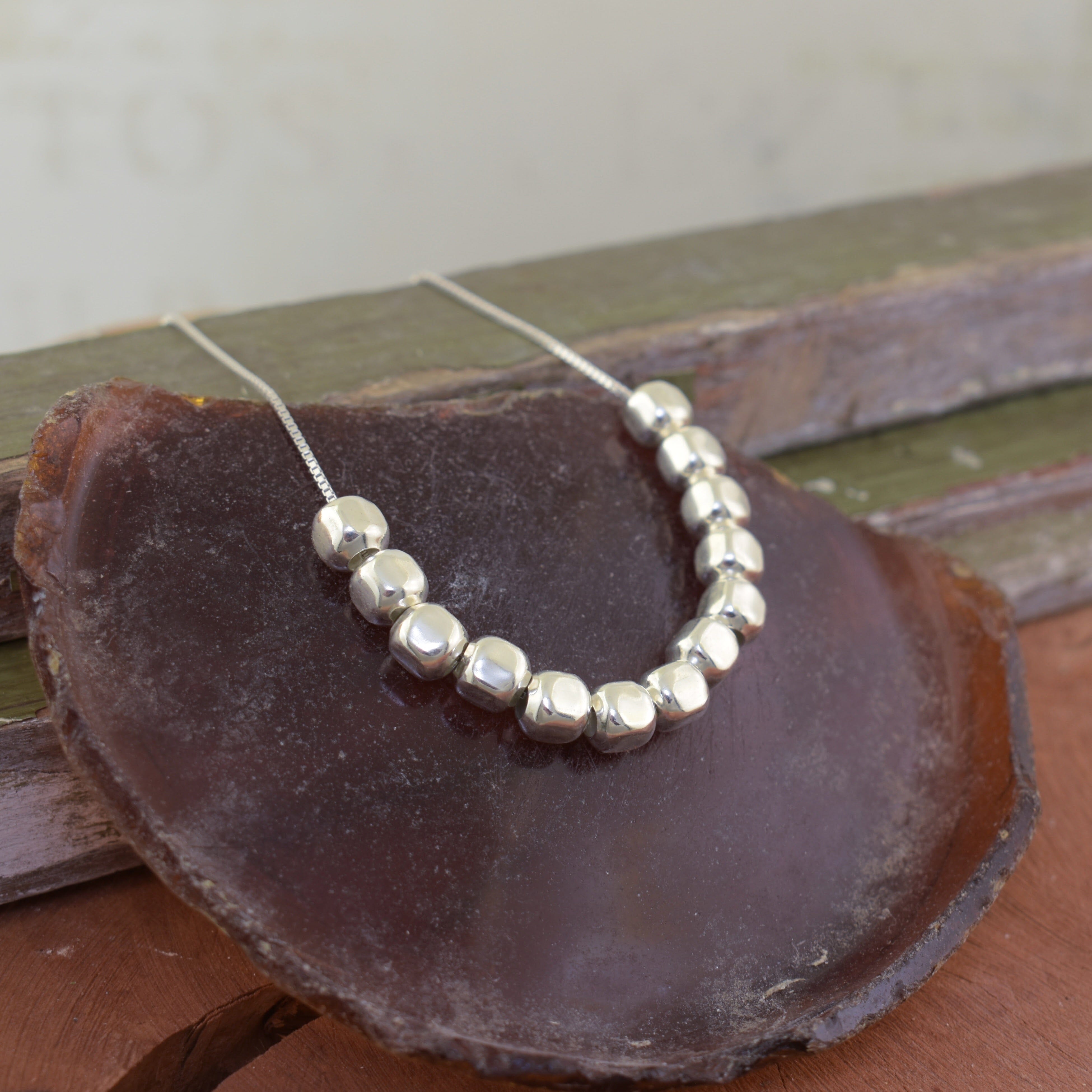 sterling silver bead necklace