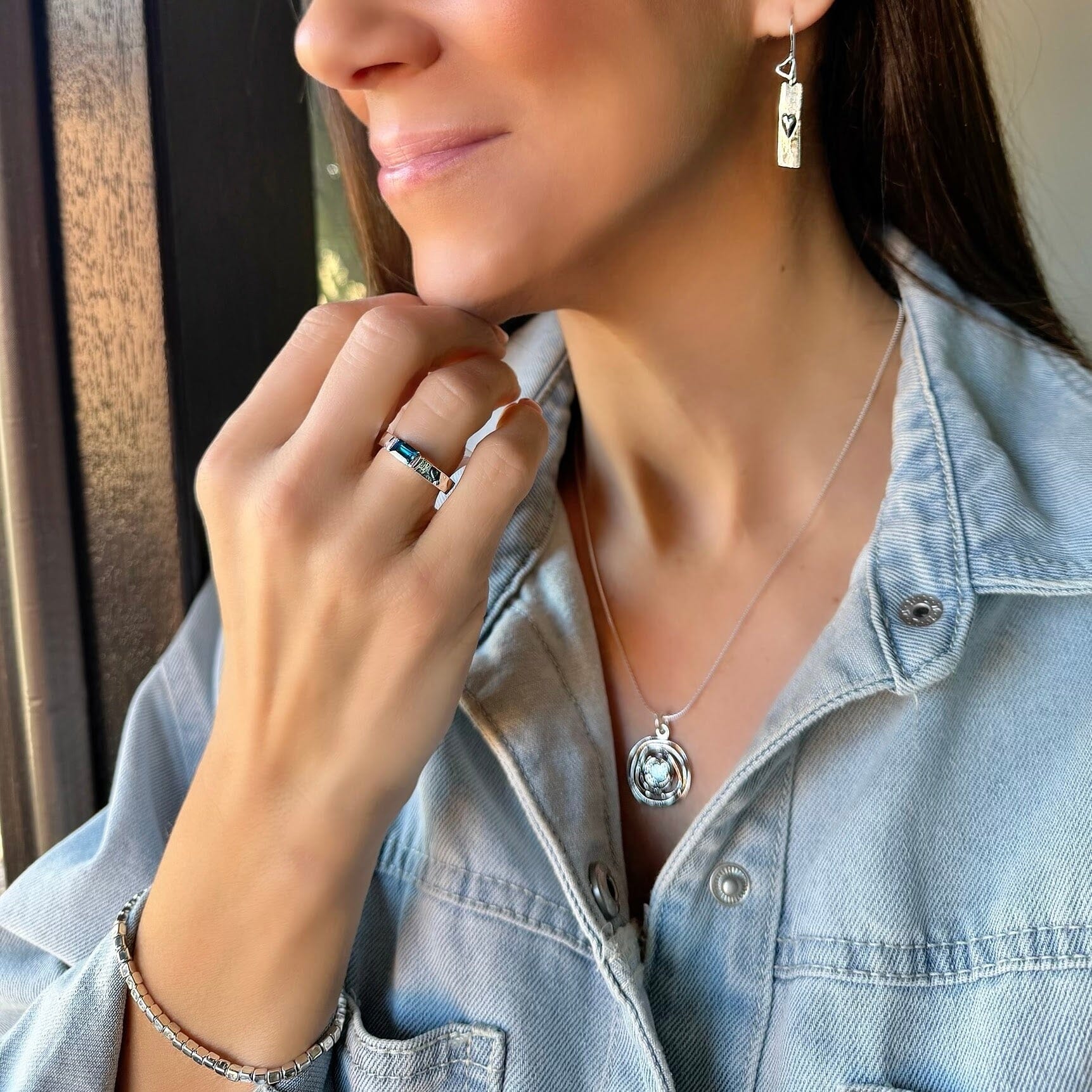 Peekablue Ring paired with .925 sterling silver jewelry